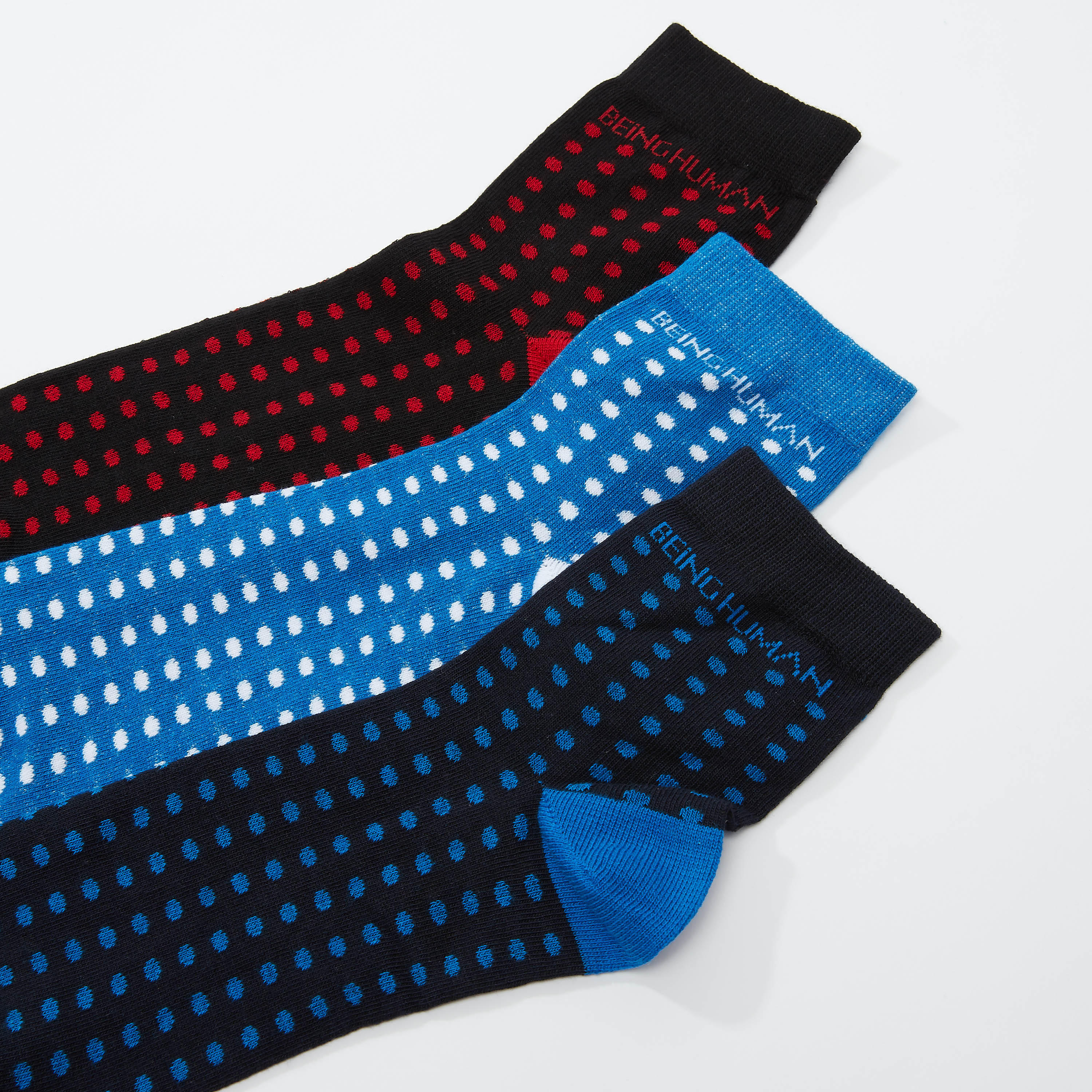 جوارب بطبعات مُنقّطة من بيينج هيومان - طقم من 3 أزواج-men-socks-image-2