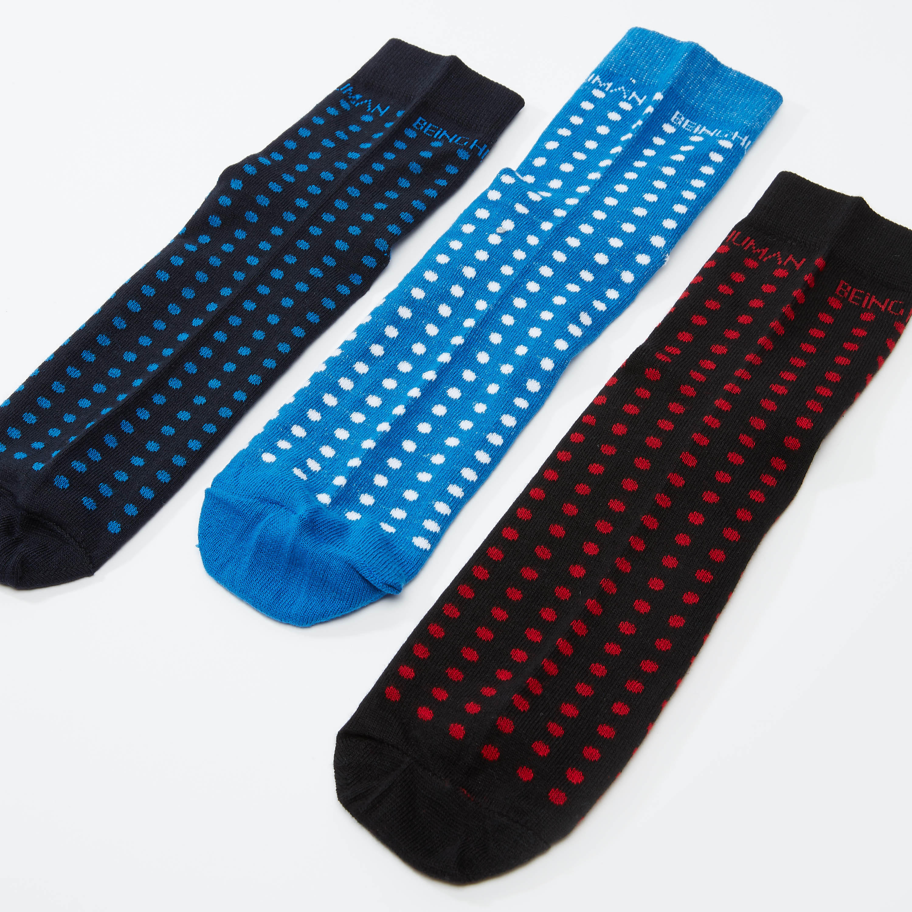 جوارب بطبعات مُنقّطة من بيينج هيومان - طقم من 3 أزواج-men-socks-image-3
