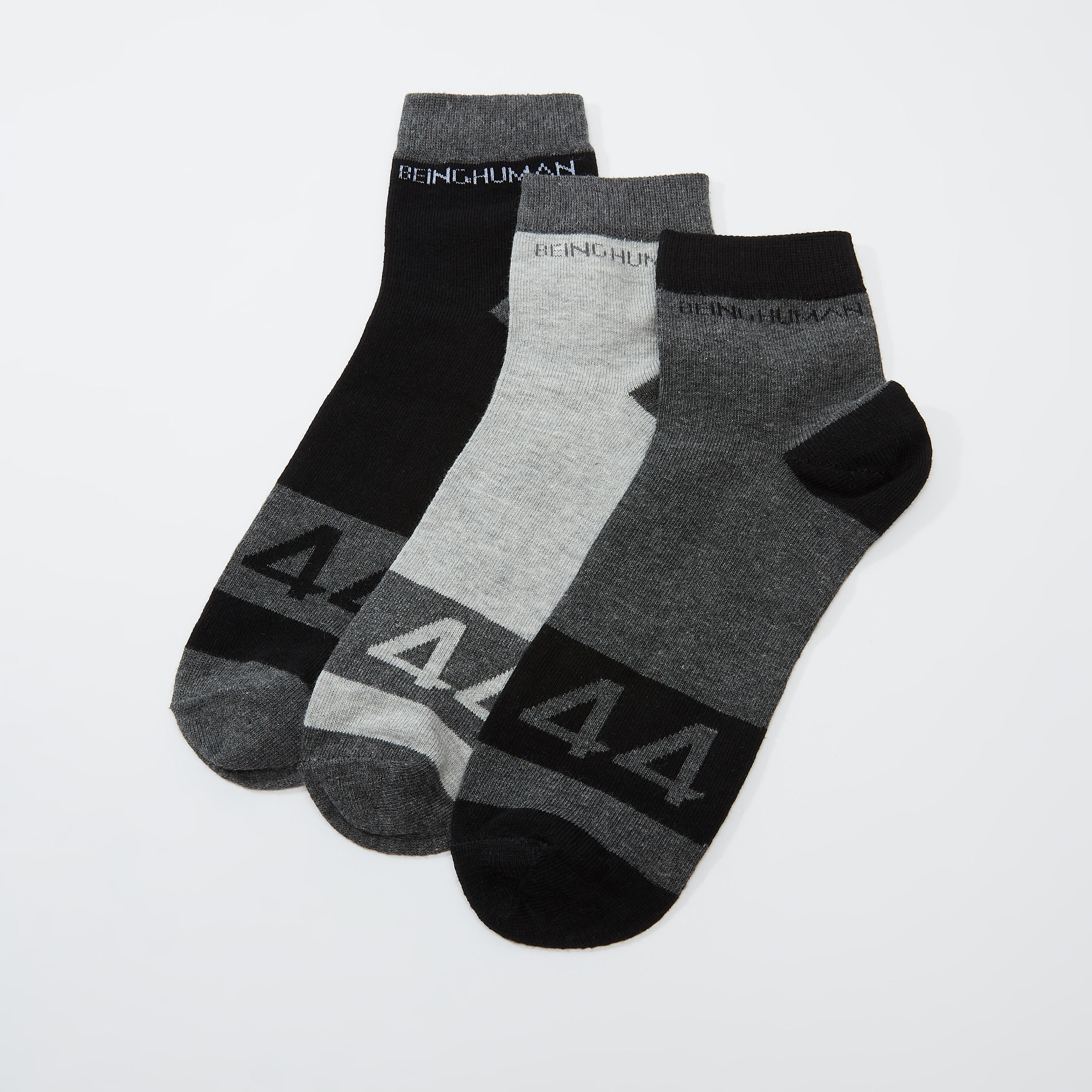 Set of 3 - Being Human Printed Ankle Length Socks-men-socks-image-1