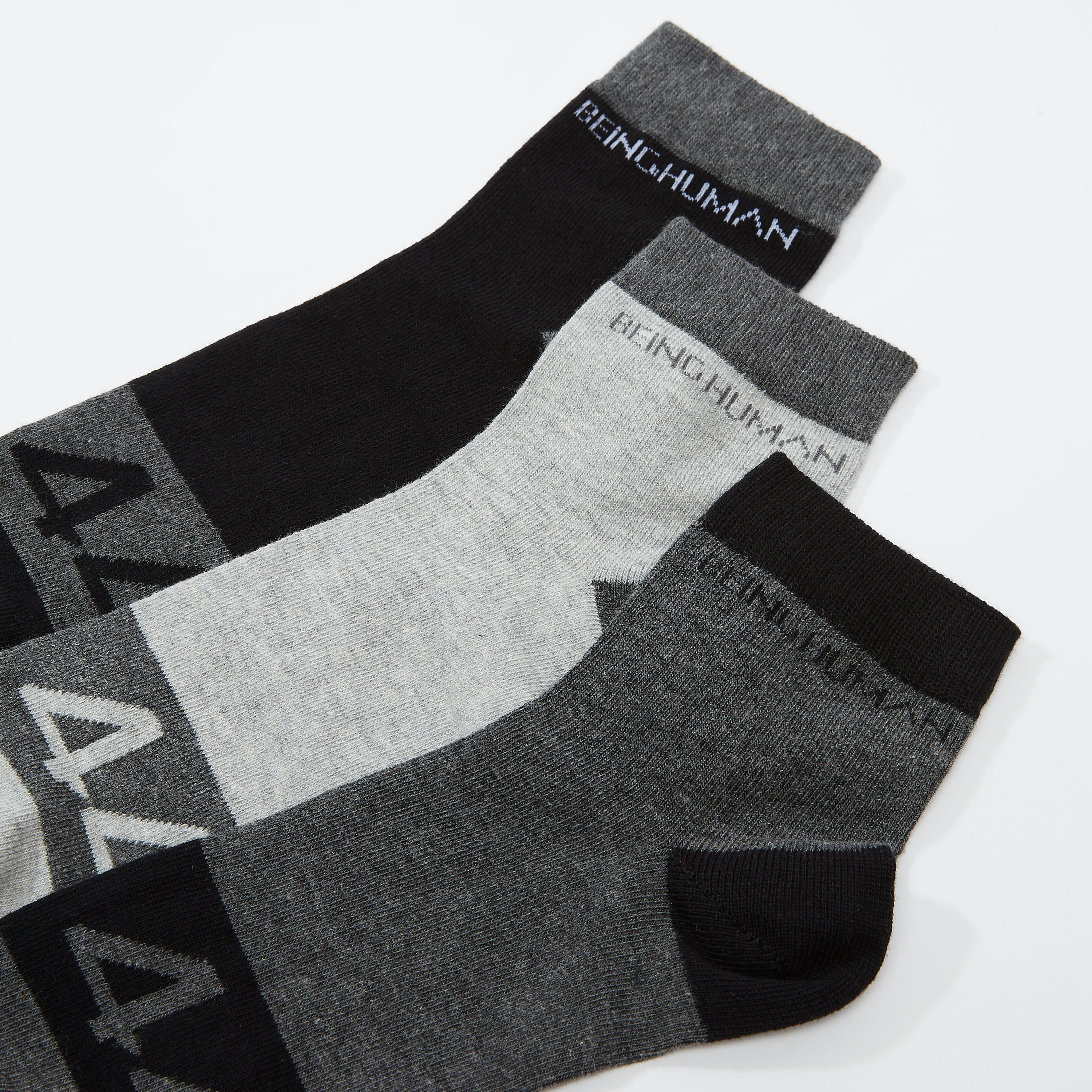 Set of 3 - Being Human Printed Ankle Length Socks-men-socks-image-2