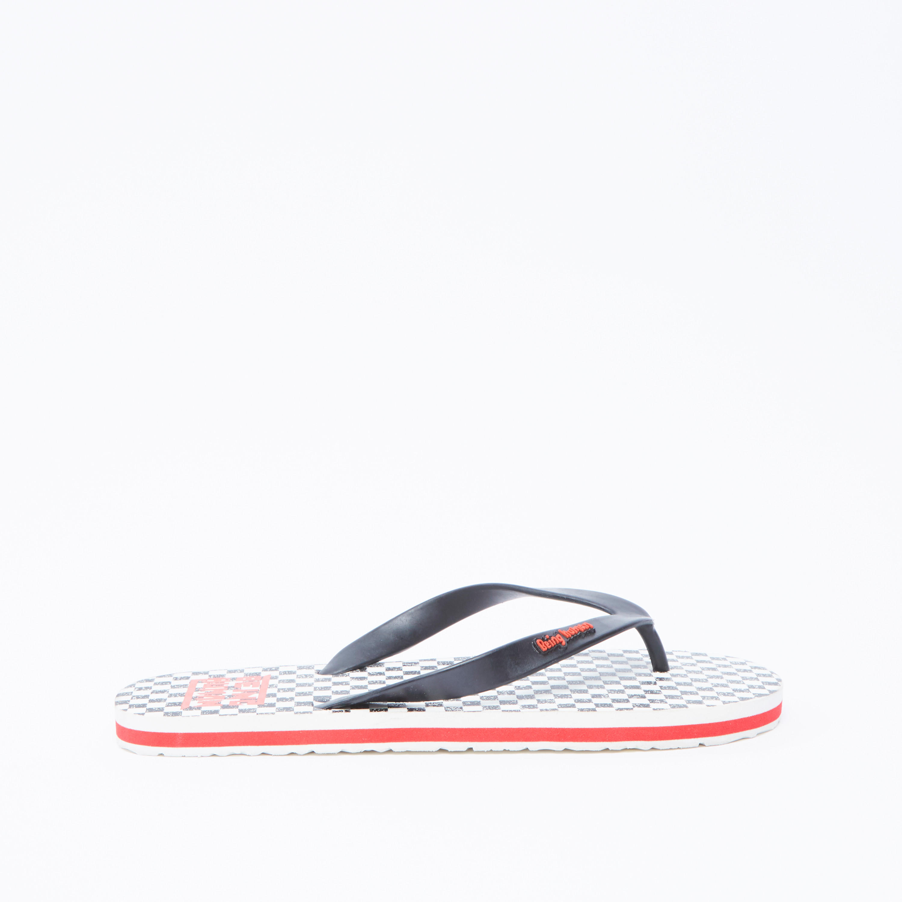 Being Human Chequered Flip Flops with Textured Straps-men-shoes-flipflopsandslides-image-2