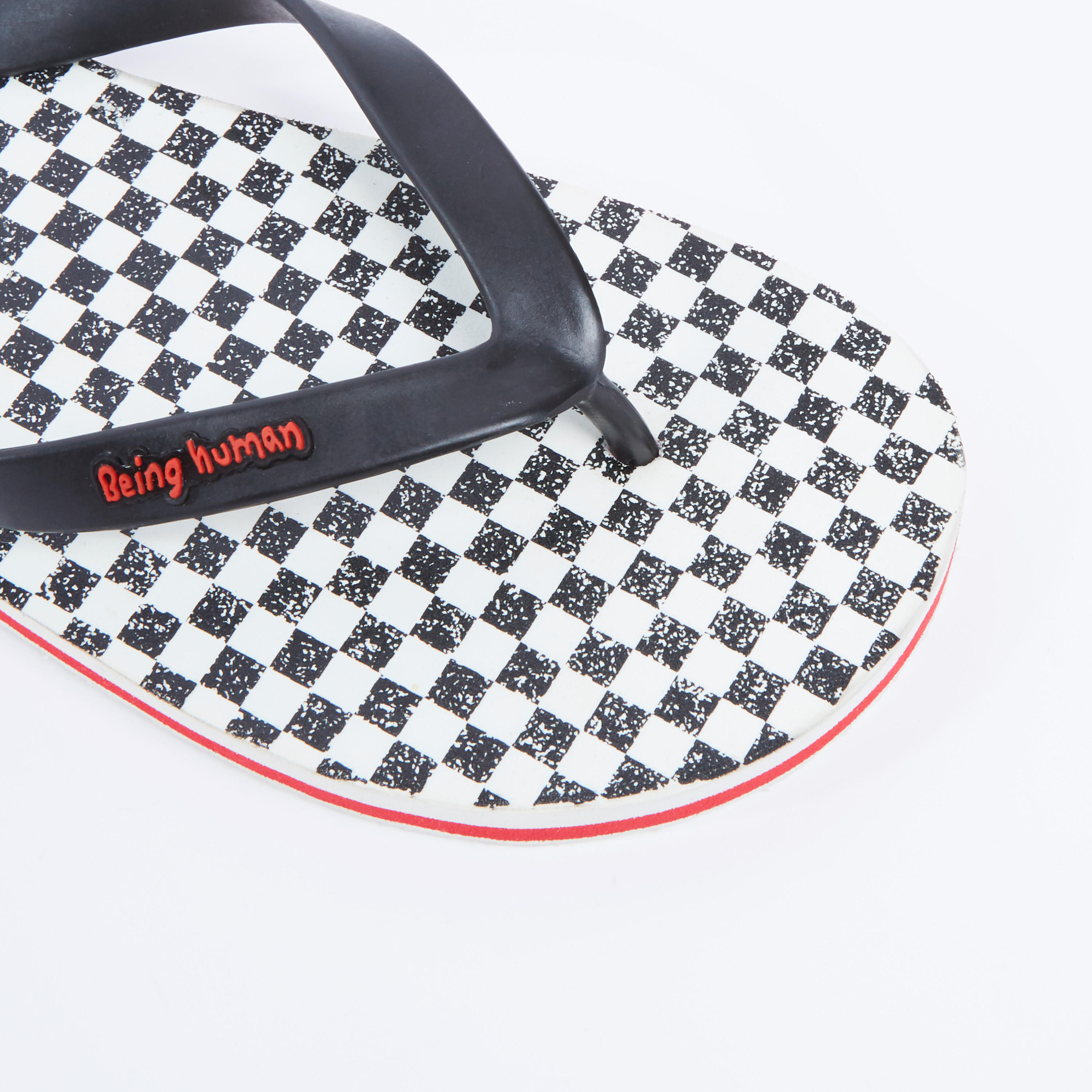 Being Human Chequered Flip Flops with Textured Straps-men-shoes-flipflopsandslides-image-3