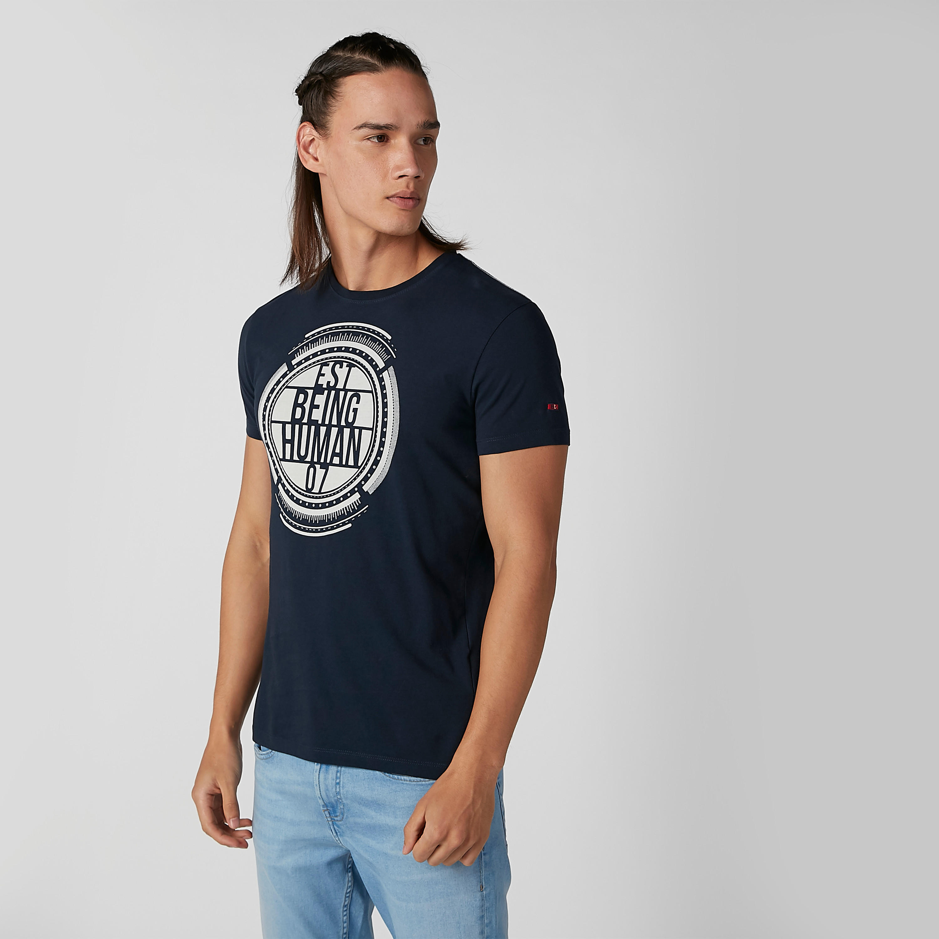 Being Human Graphic Printed Round Neck T-shirt with Short Sleeves-men-clothing-tshirtsandpolos-tshirts-image-2