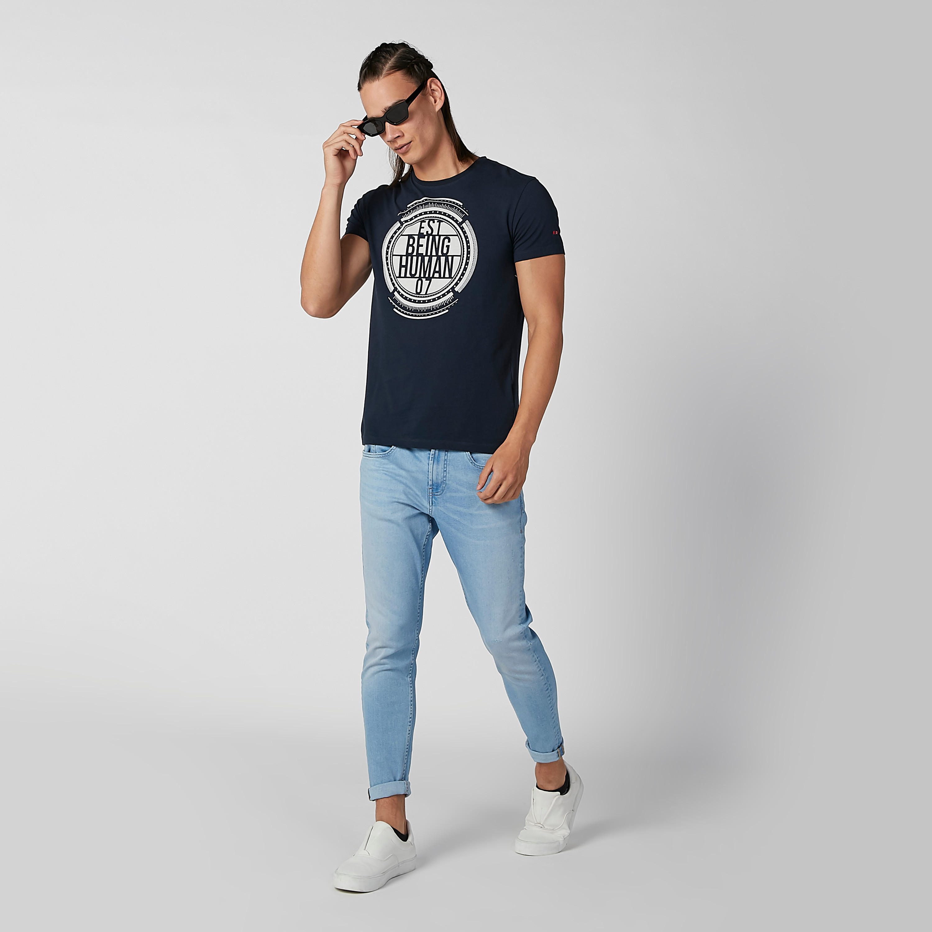Being Human Graphic Printed Round Neck T-shirt with Short Sleeves-men-clothing-tshirtsandpolos-tshirts-image-3