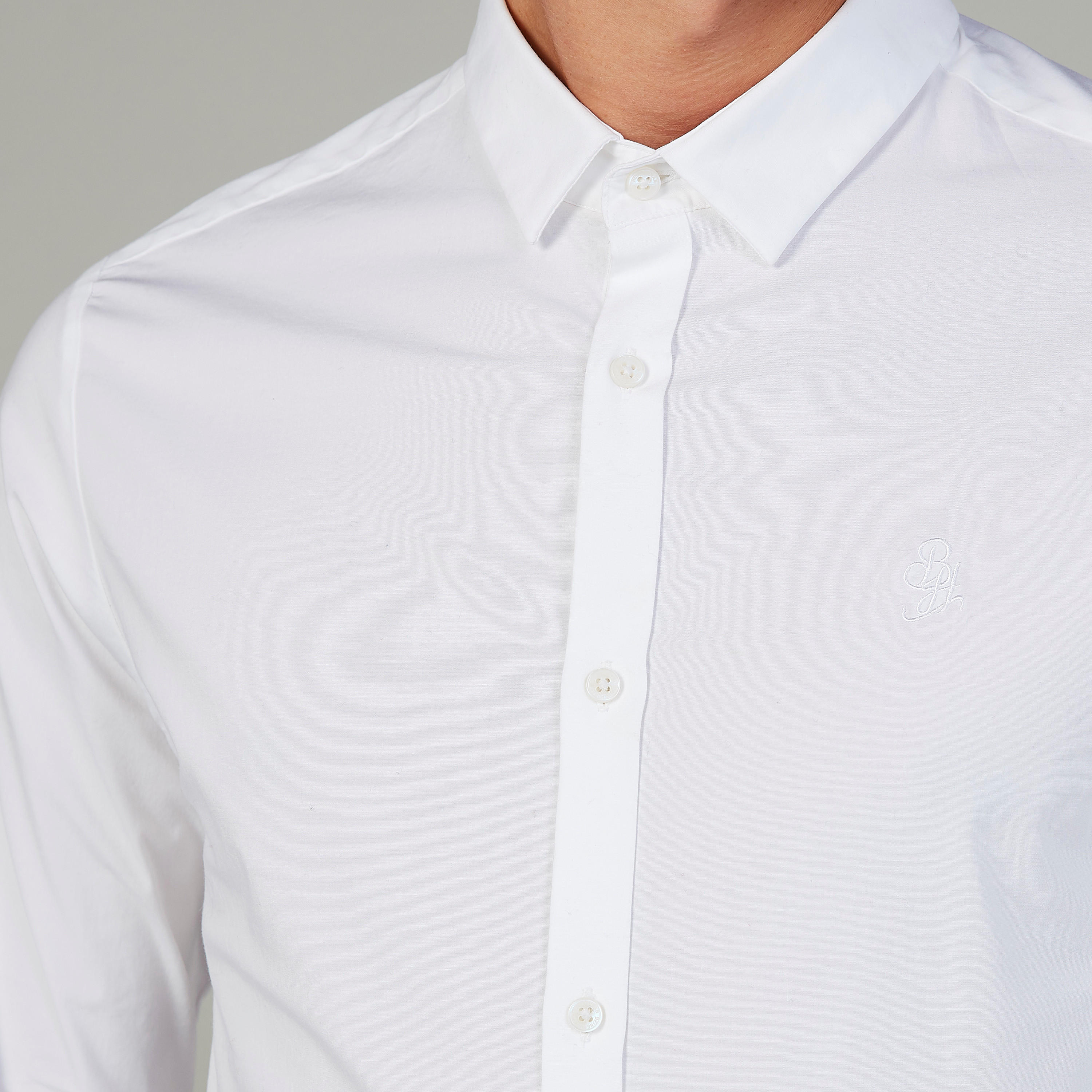 Being Human Plain Shirt with Long Sleeves and Spread Collar-men-clothing-shirts-image-3