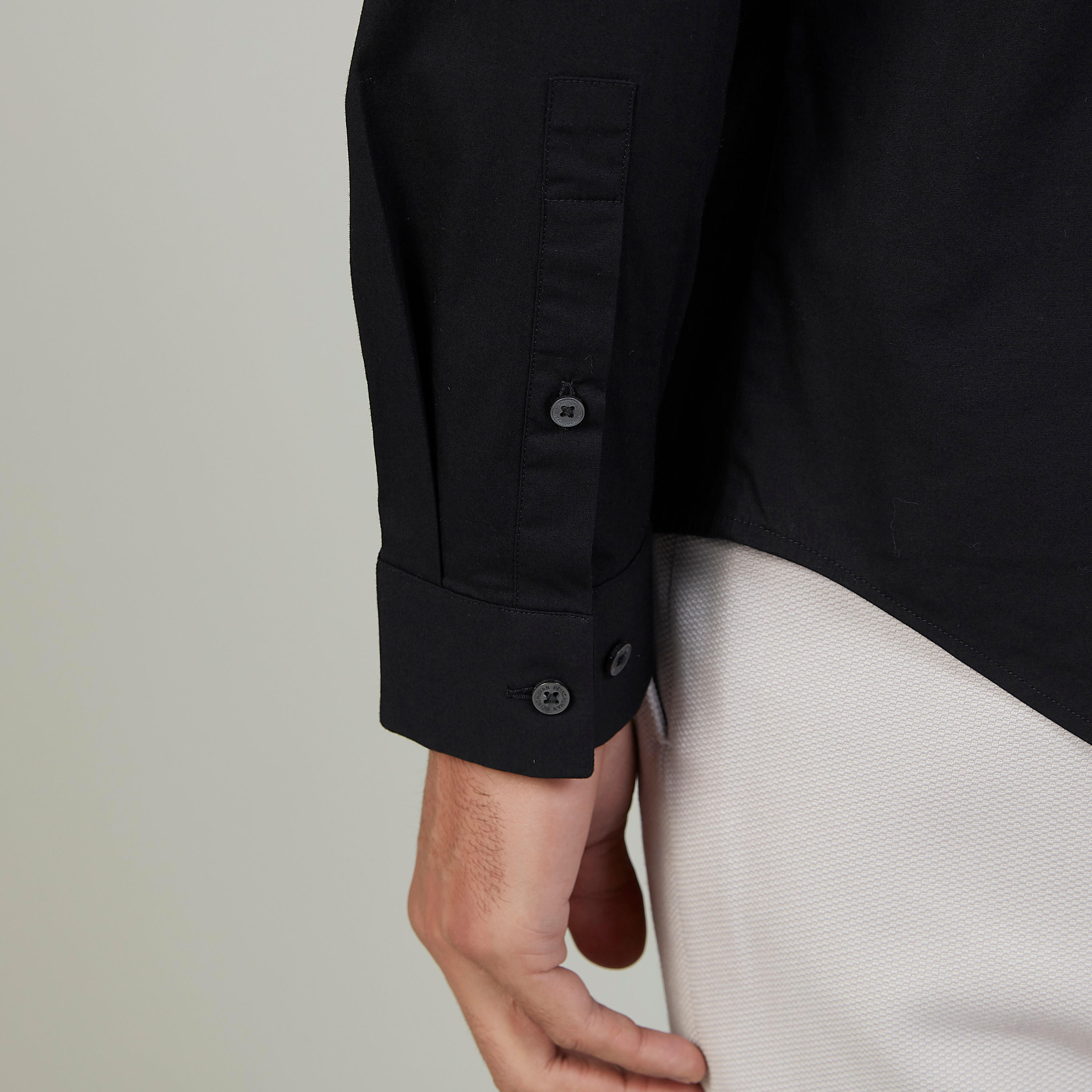 قميص رسمي سادة بياقة عاديّة وأكمام طويلة من بيينج هيومان-men-clothing-shirts-image-5