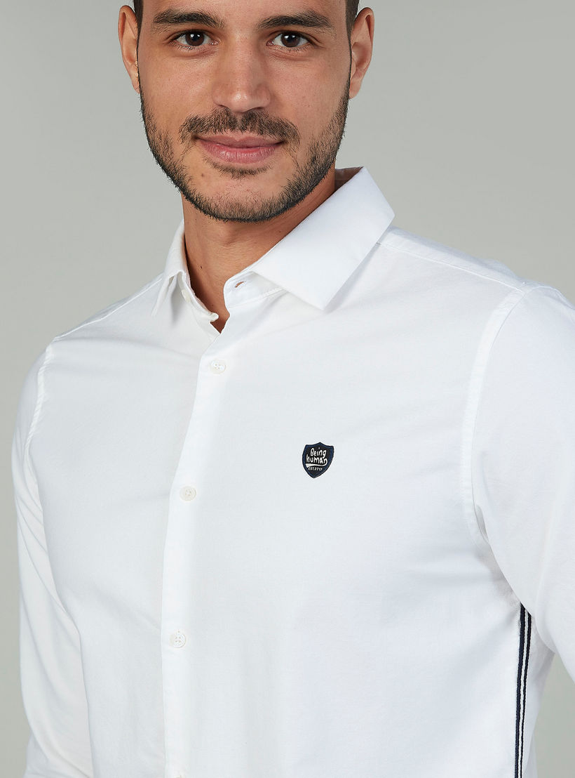 قميص سادة بقصة سليم بياقة عاديّة وأكمام طويلة من لي كوبر-men-clothing-shirts-image-2