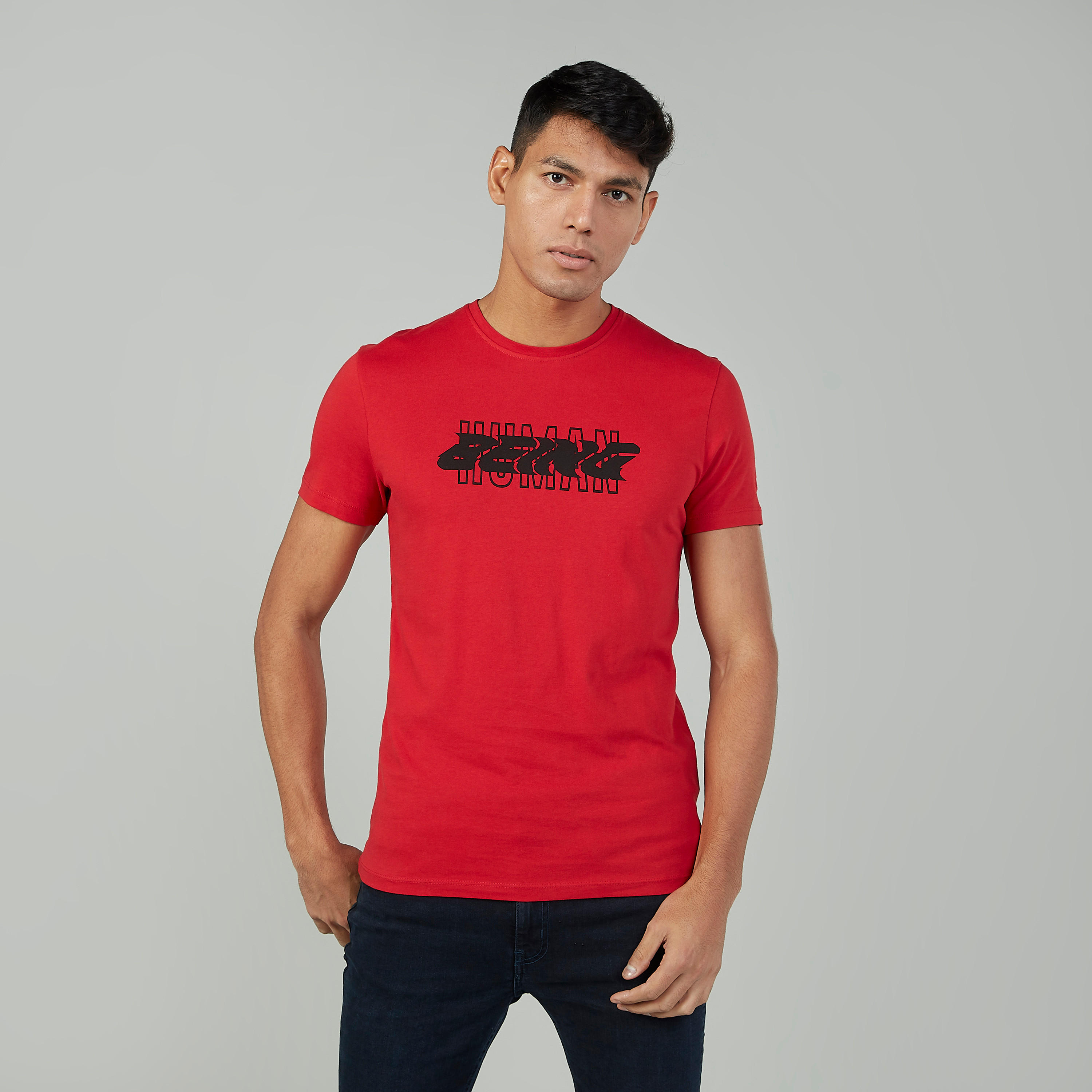 Being Human Printed Crew Neck T-shirt with Short Sleeves-men-clothing-tshirtsandpolos-tshirts-image-1