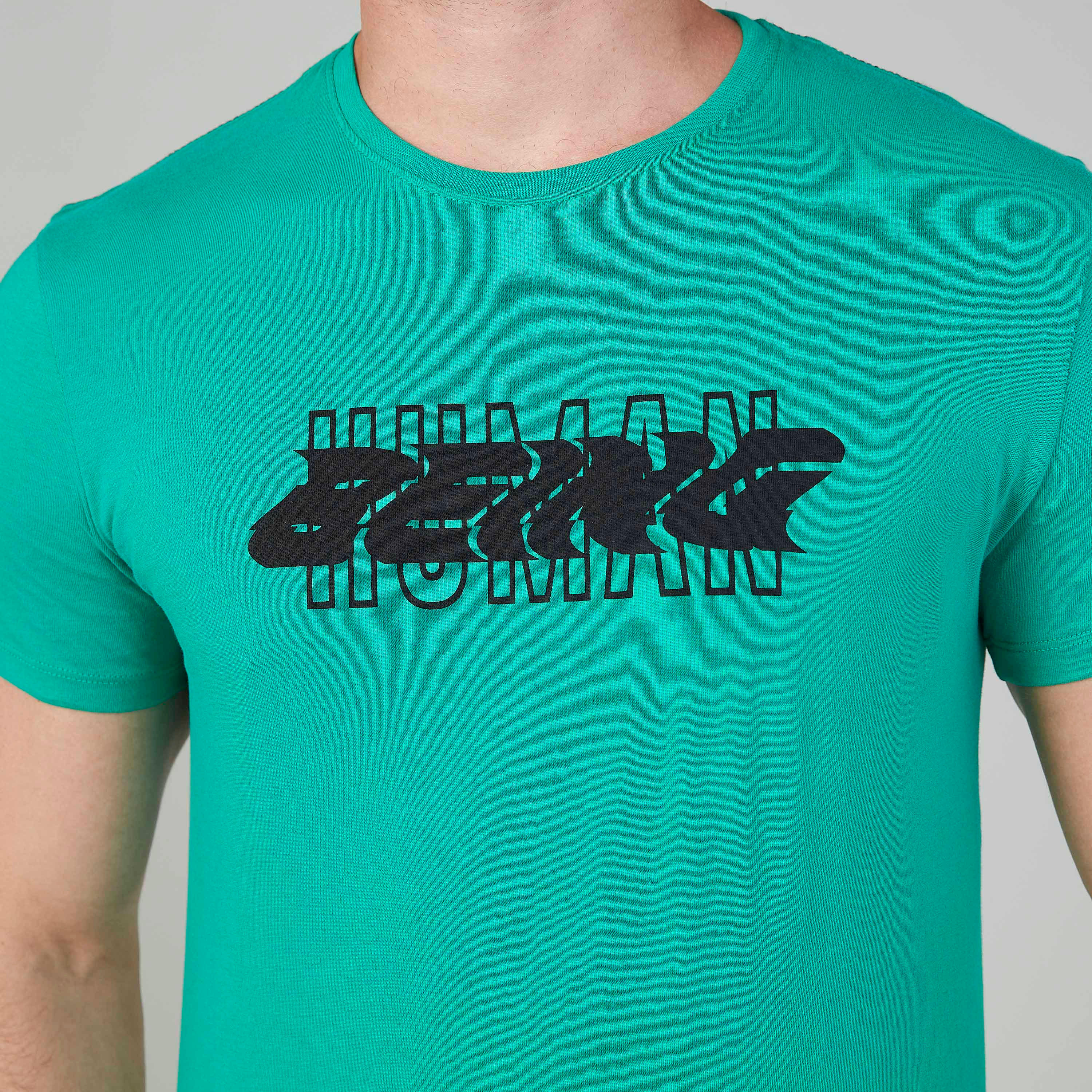 تيشيرت بياقة مستديرة وأكمام قصيرة وطبعات بيينج هيومان-men-clothing-tshirtsandpolos-tshirts-image-3