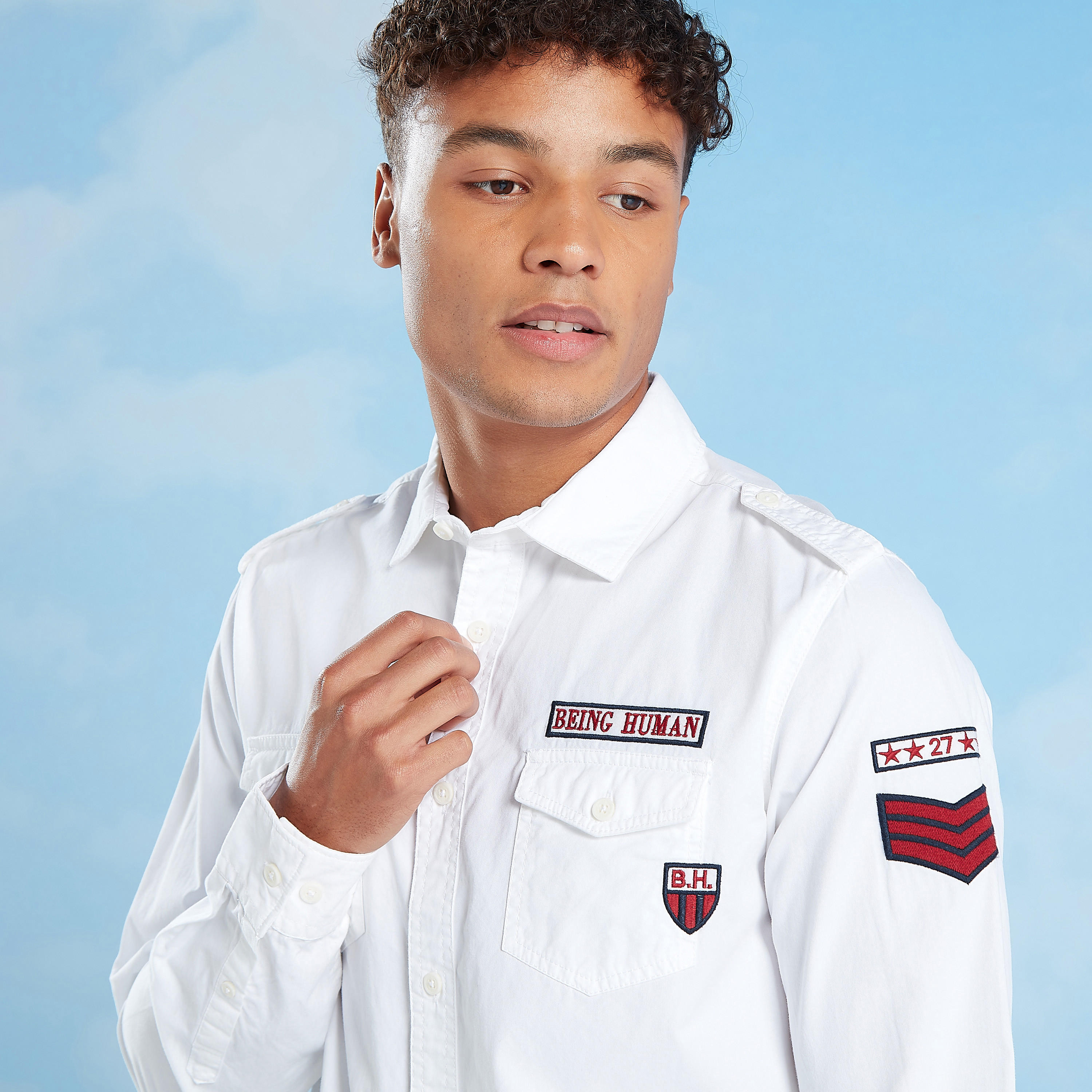 Being Human Printed Shirt with Long Sleeves and Flap Pockets-men-clothing-shirts-image-1