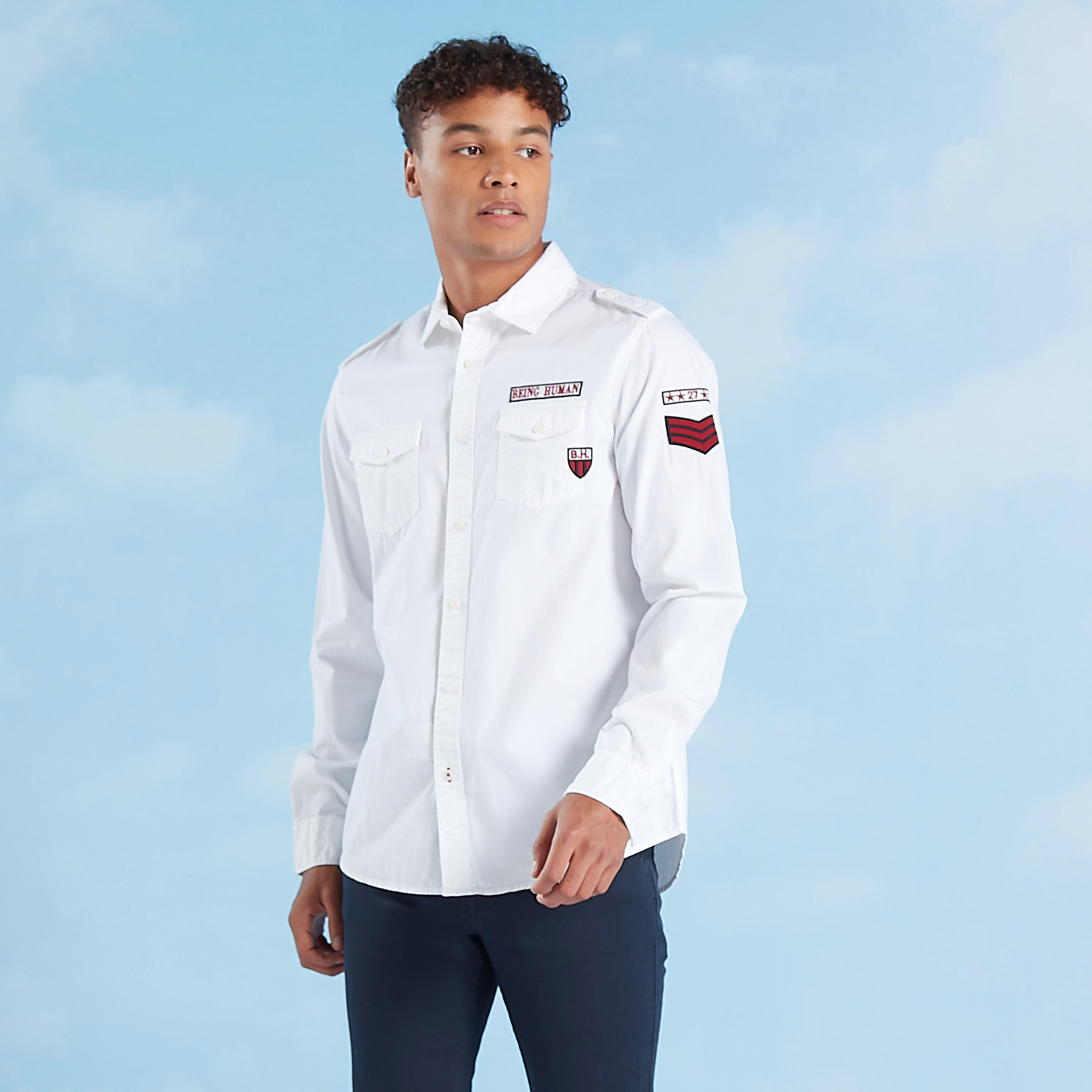 Being Human Printed Shirt with Long Sleeves and Flap Pockets-men-clothing-shirts-image-3