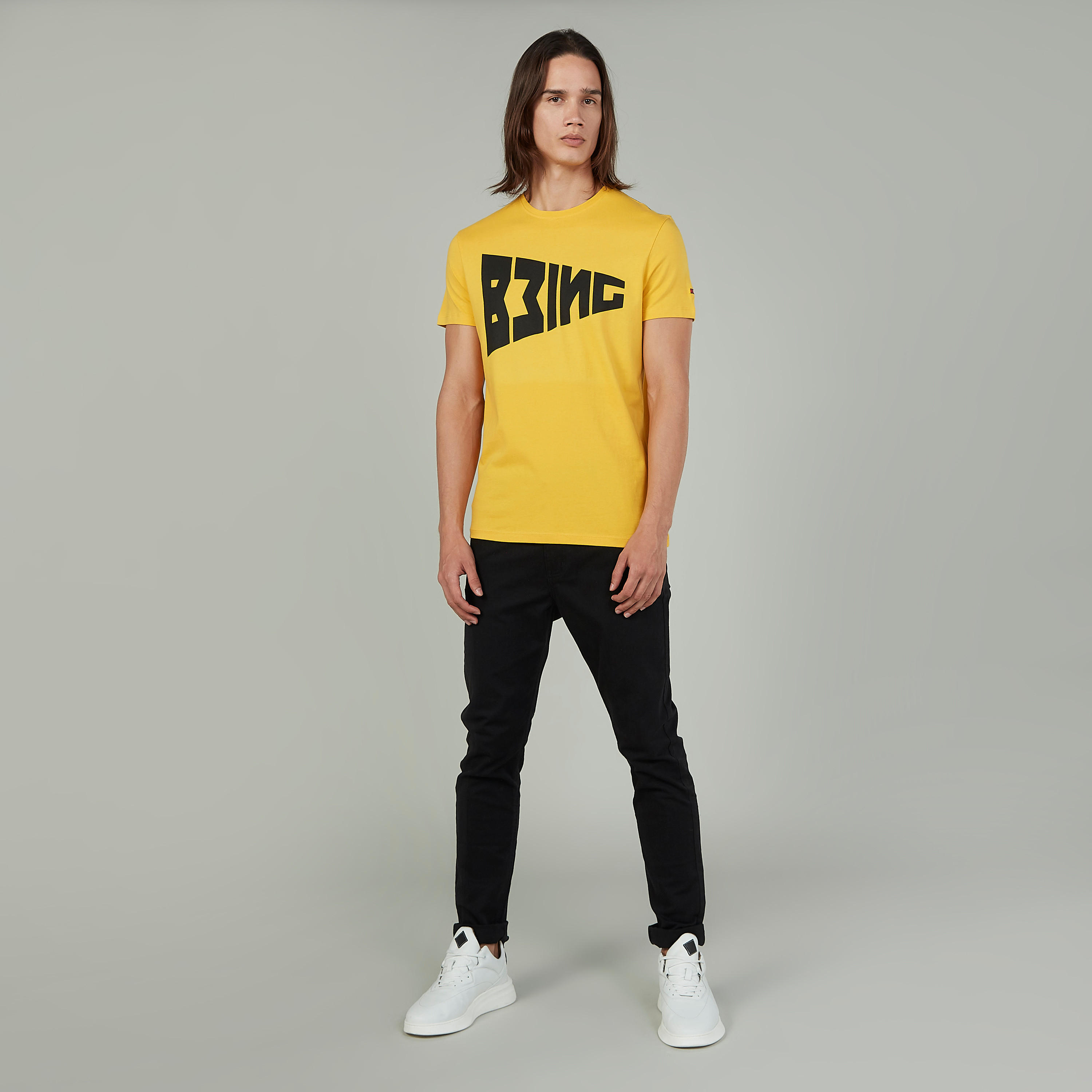 تيشيرت بياقة مستديرة وأكمام قصيرة وطبعات بيينج هيومان-men-clothing-tshirtsandpolos-tshirts-image-2