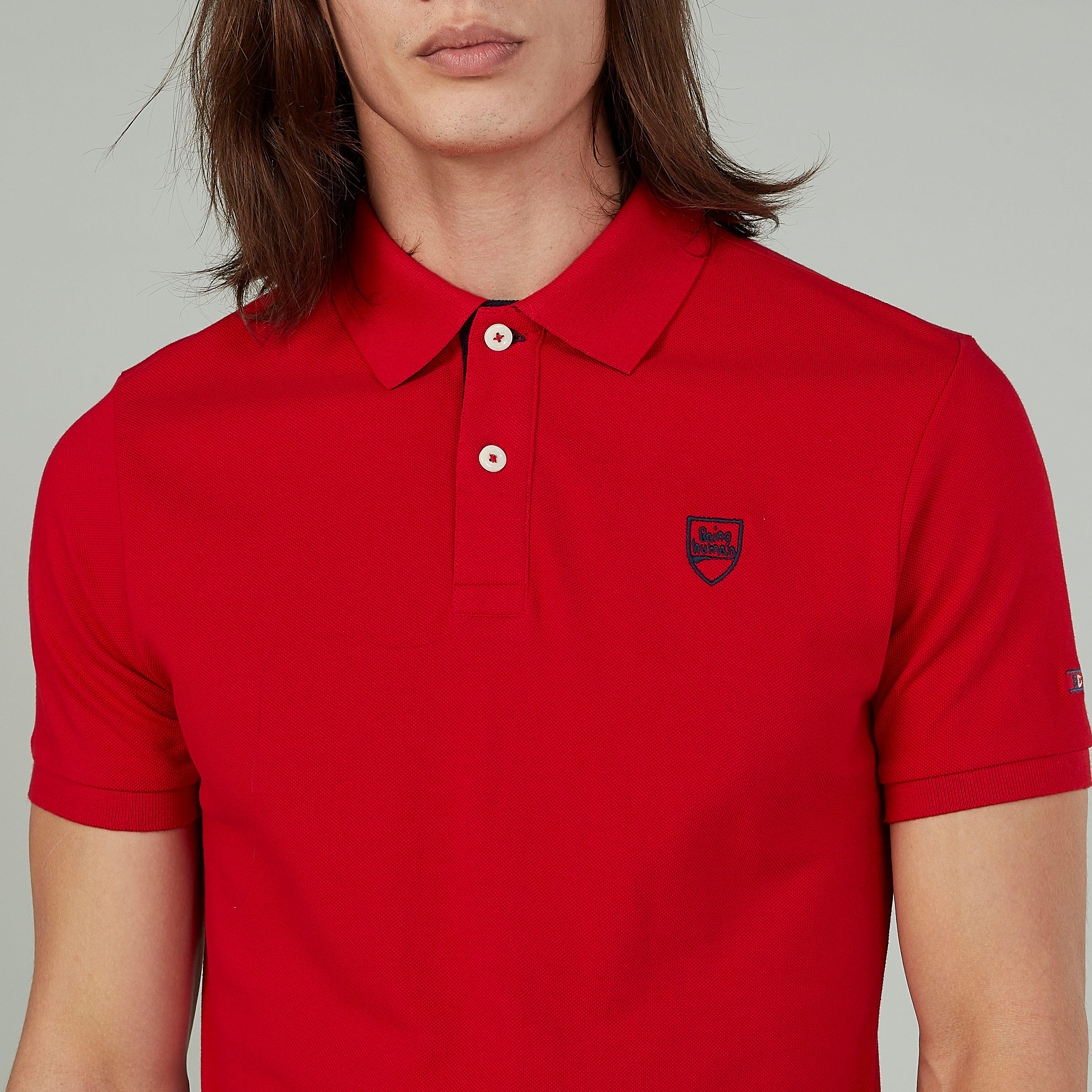 تيشيرت مطرّز بياقة بولو وأكمام قصيرة من بيينج هيومان-men-clothing-tshirtsandpolos-polos-image-3
