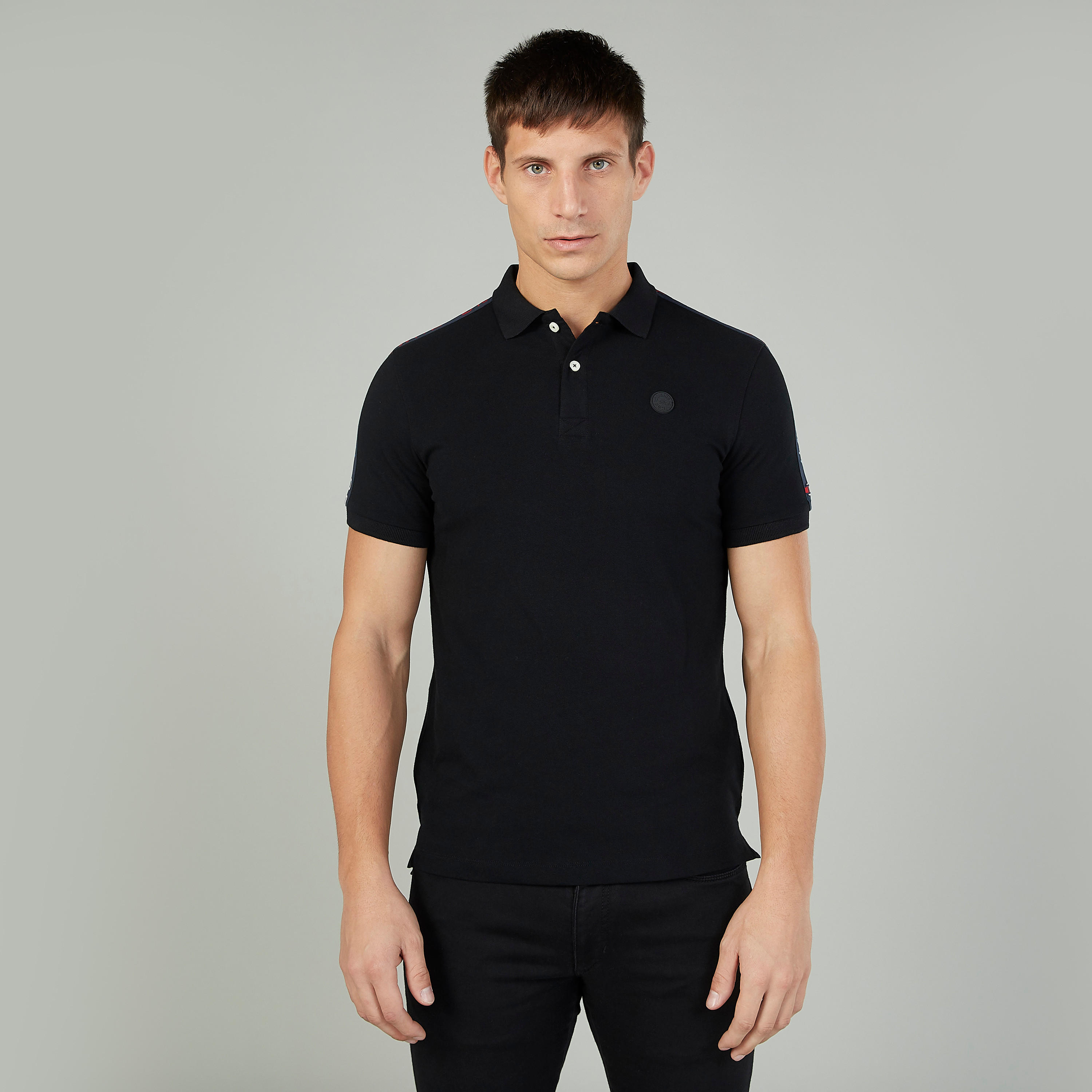 تيشيرت بولو بشريطة من بيينج هيومان-men-clothing-tshirtsandpolos-polos-image-1