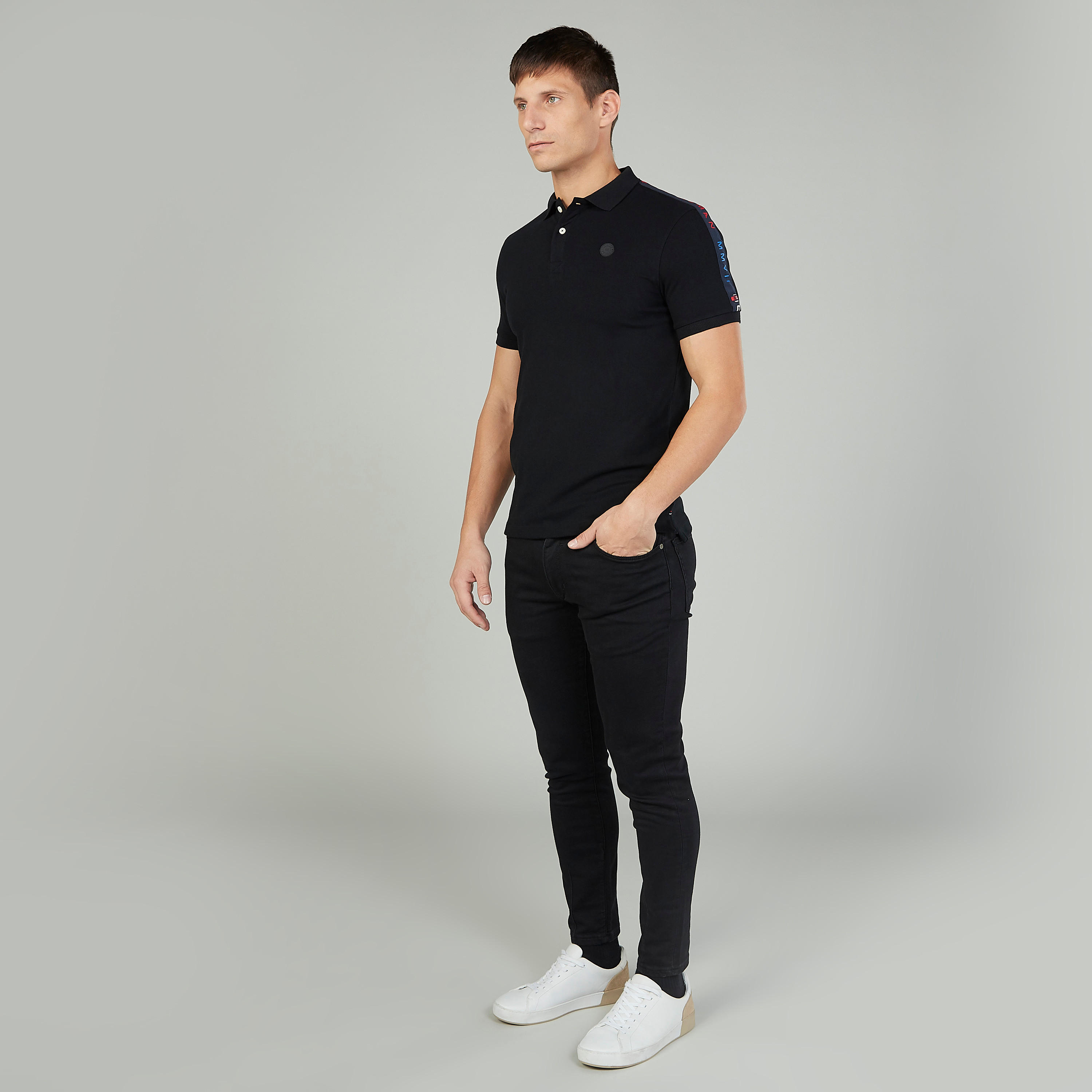 تيشيرت بولو بشريطة من بيينج هيومان-men-clothing-tshirtsandpolos-polos-image-2