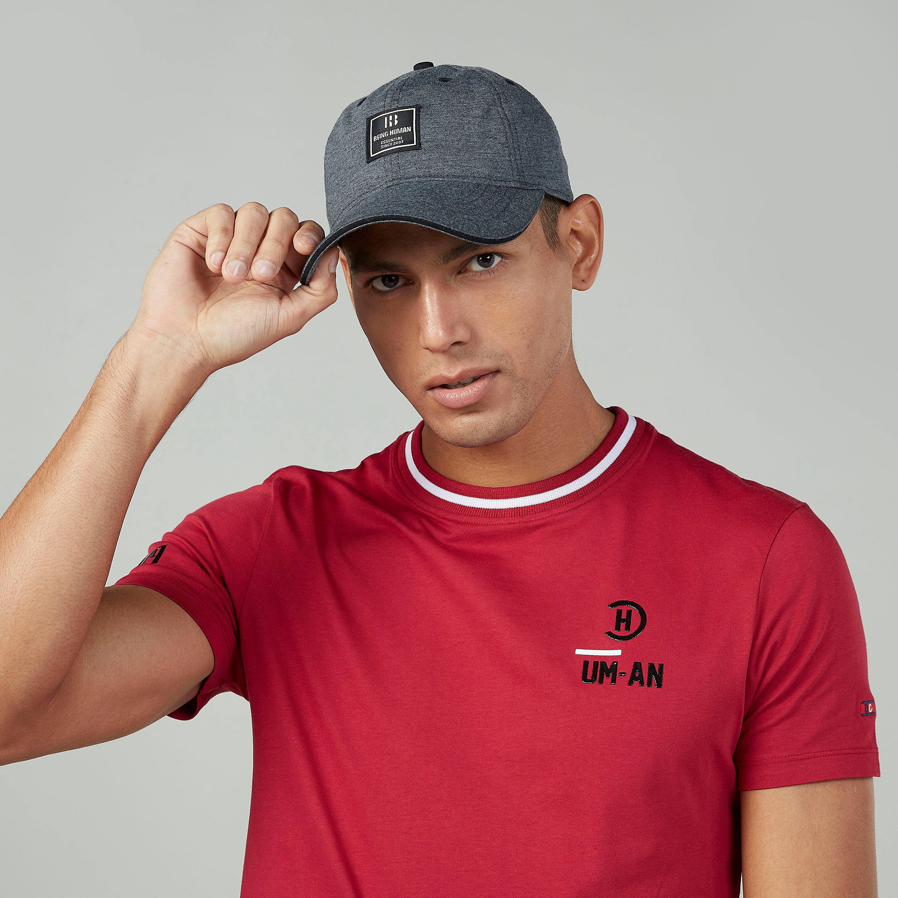 Being Human Textured Cap with Plate Buckle Closure-men-caps-image-2