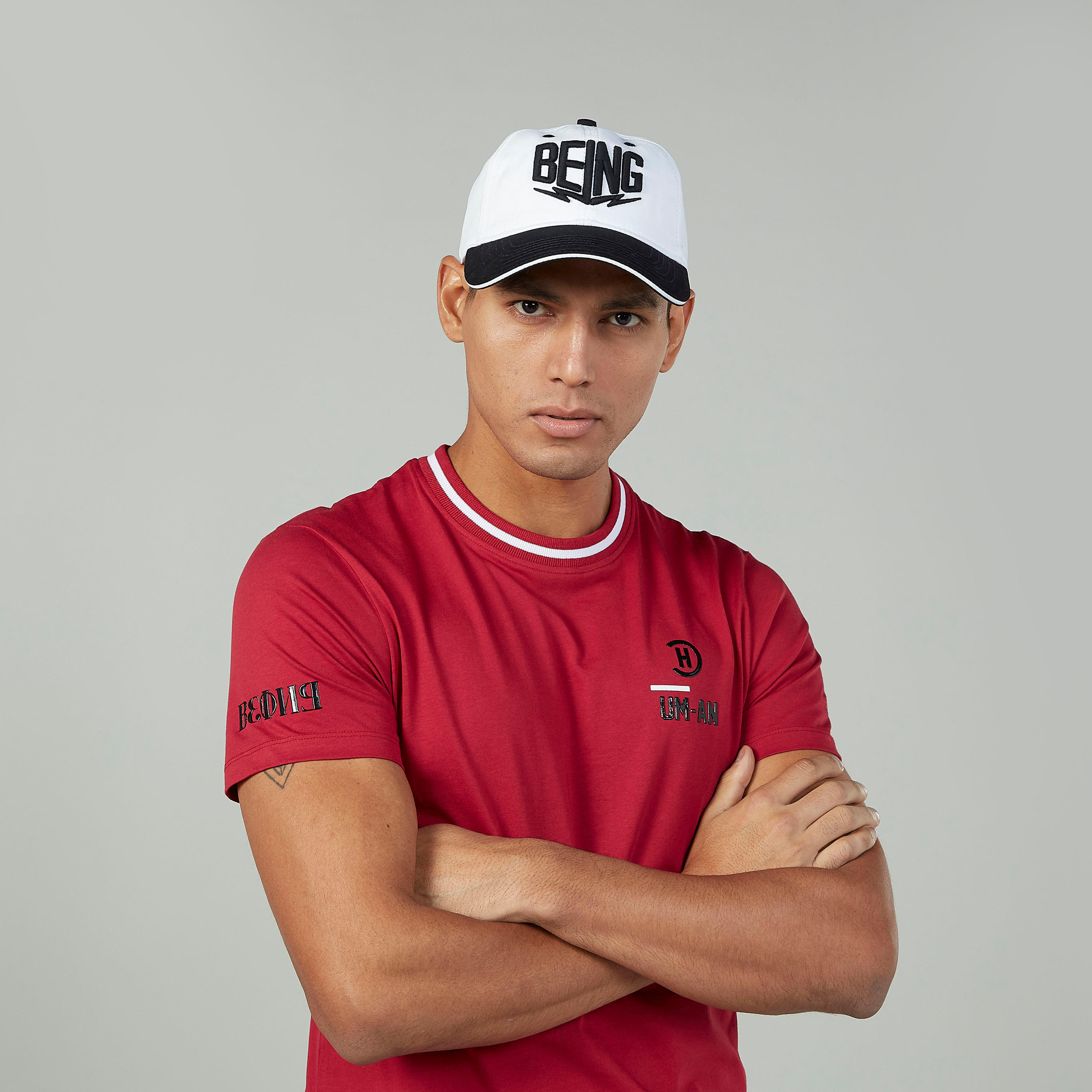 Being Human Textured Cap with Plate Buckle Closure-men-caps-image-2