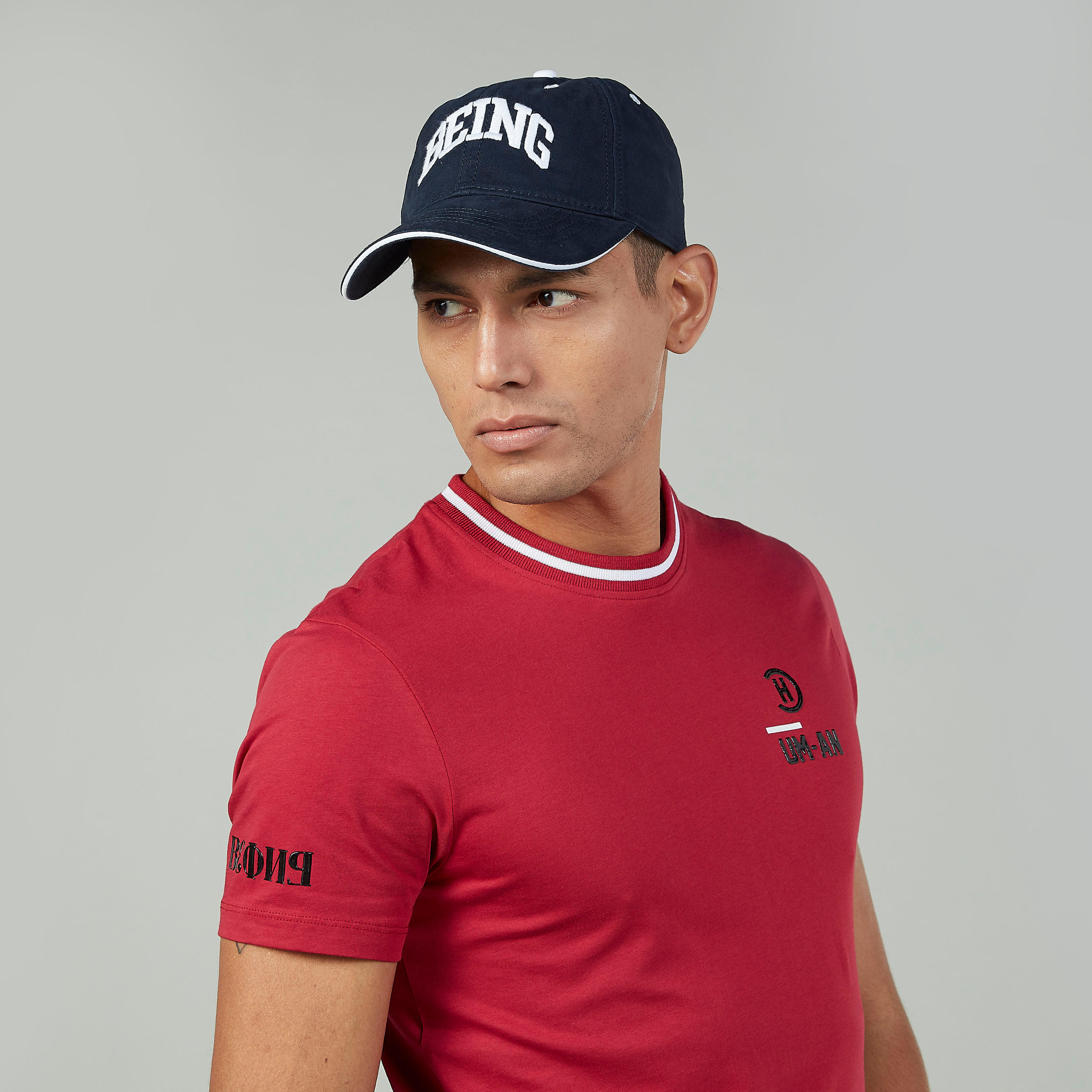 Being Human Textured Cap with Plate Buckle Closure-men-caps-image-2