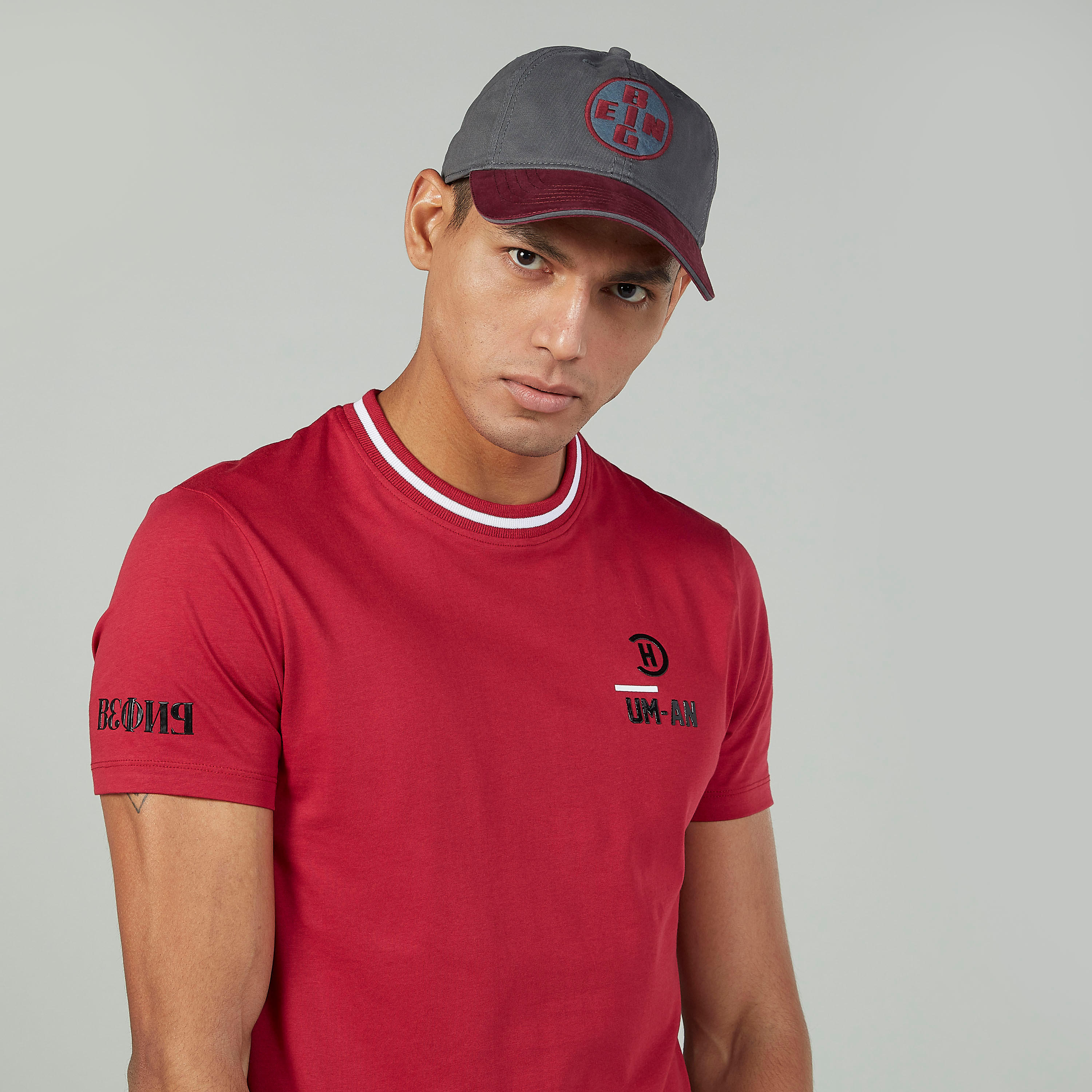 Being Human Textured Cap with Plate Buckle Closure-men-caps-image-2