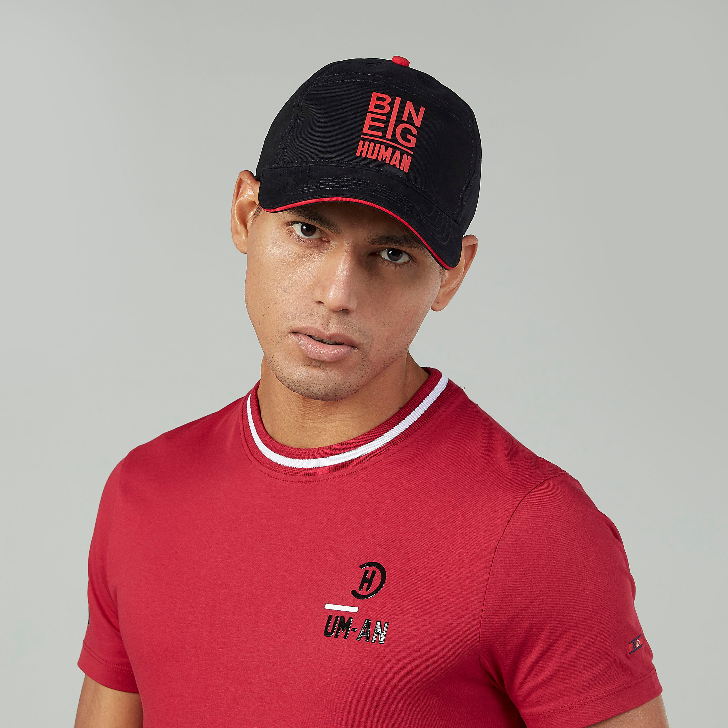 قبعة كاب بارز الملمس بإبزيم إغلاق بيينج هيومان-men-caps-image-2