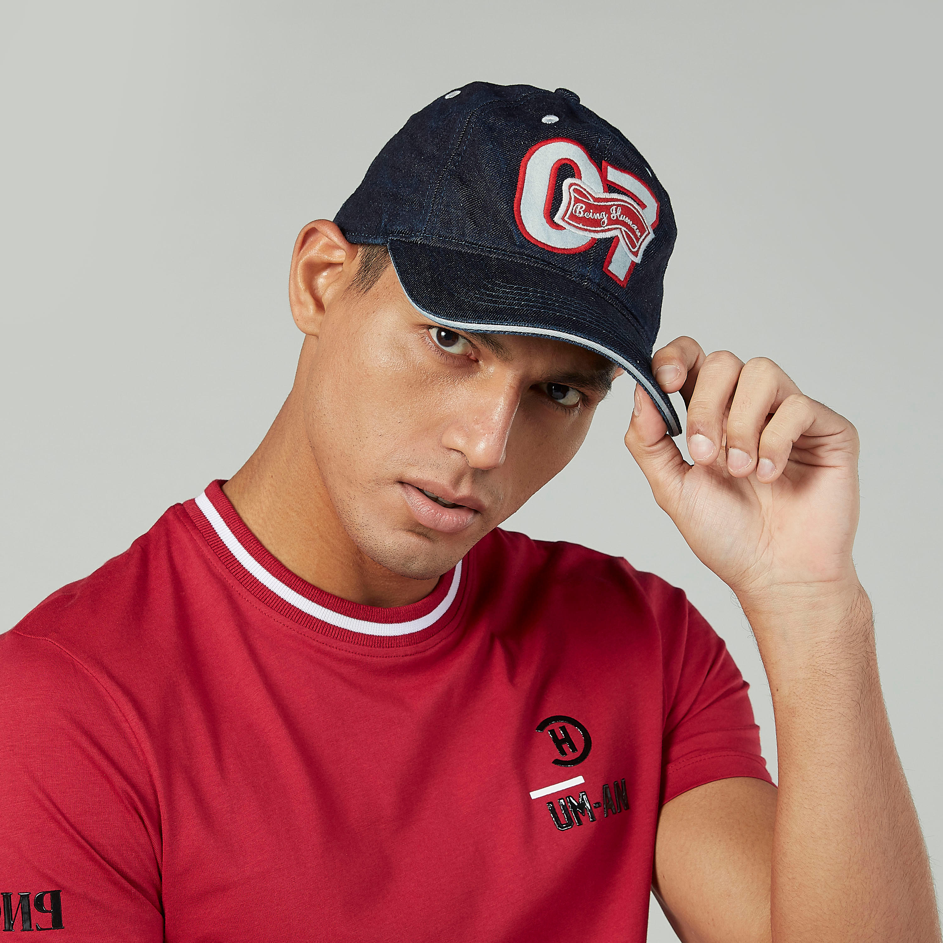 قبعة كاب بارز الملمس بإبزيم إغلاق بيينج هيومان-men-caps-image-2