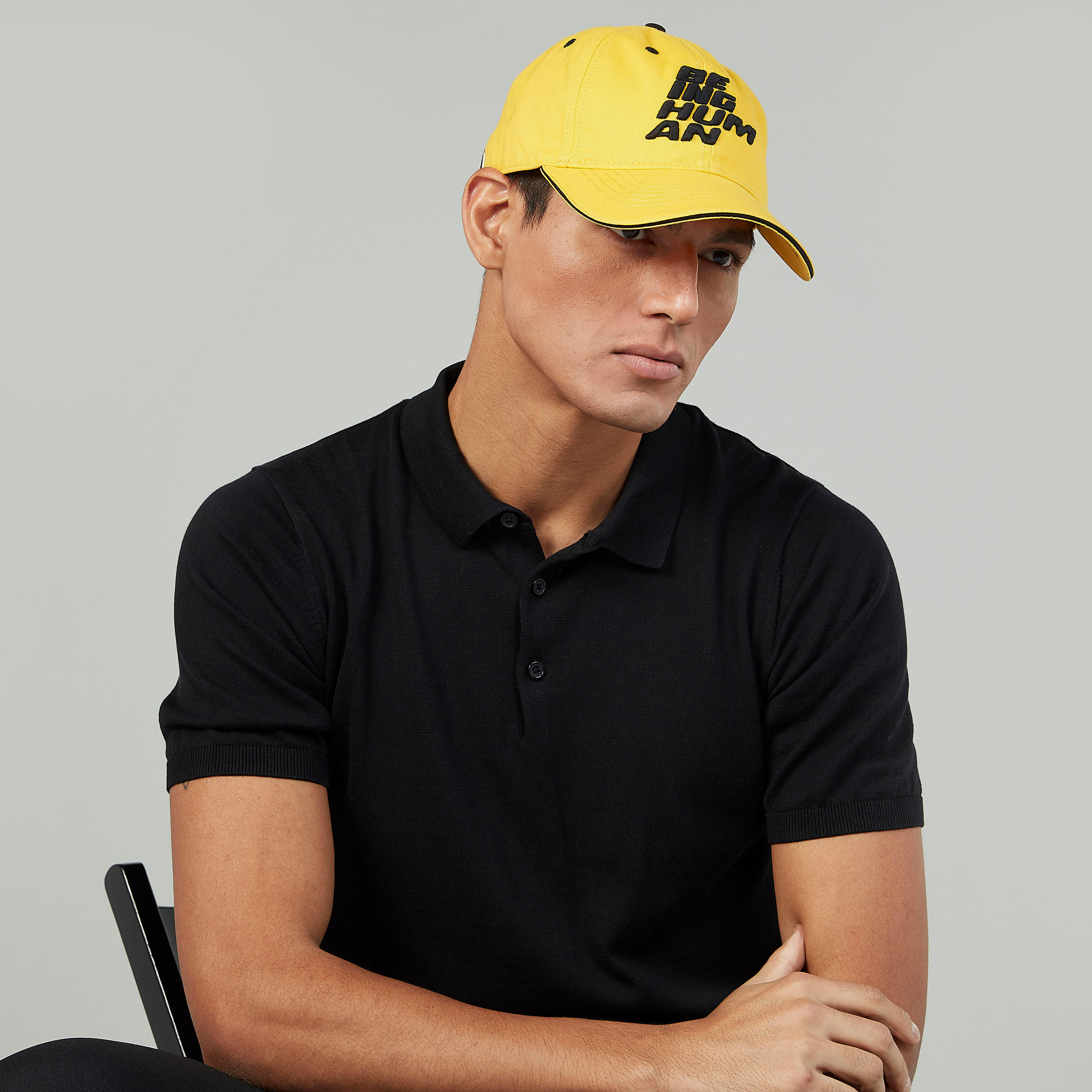 Being Human Textured Cap with Plate Buckle Closure-men-caps-image-2
