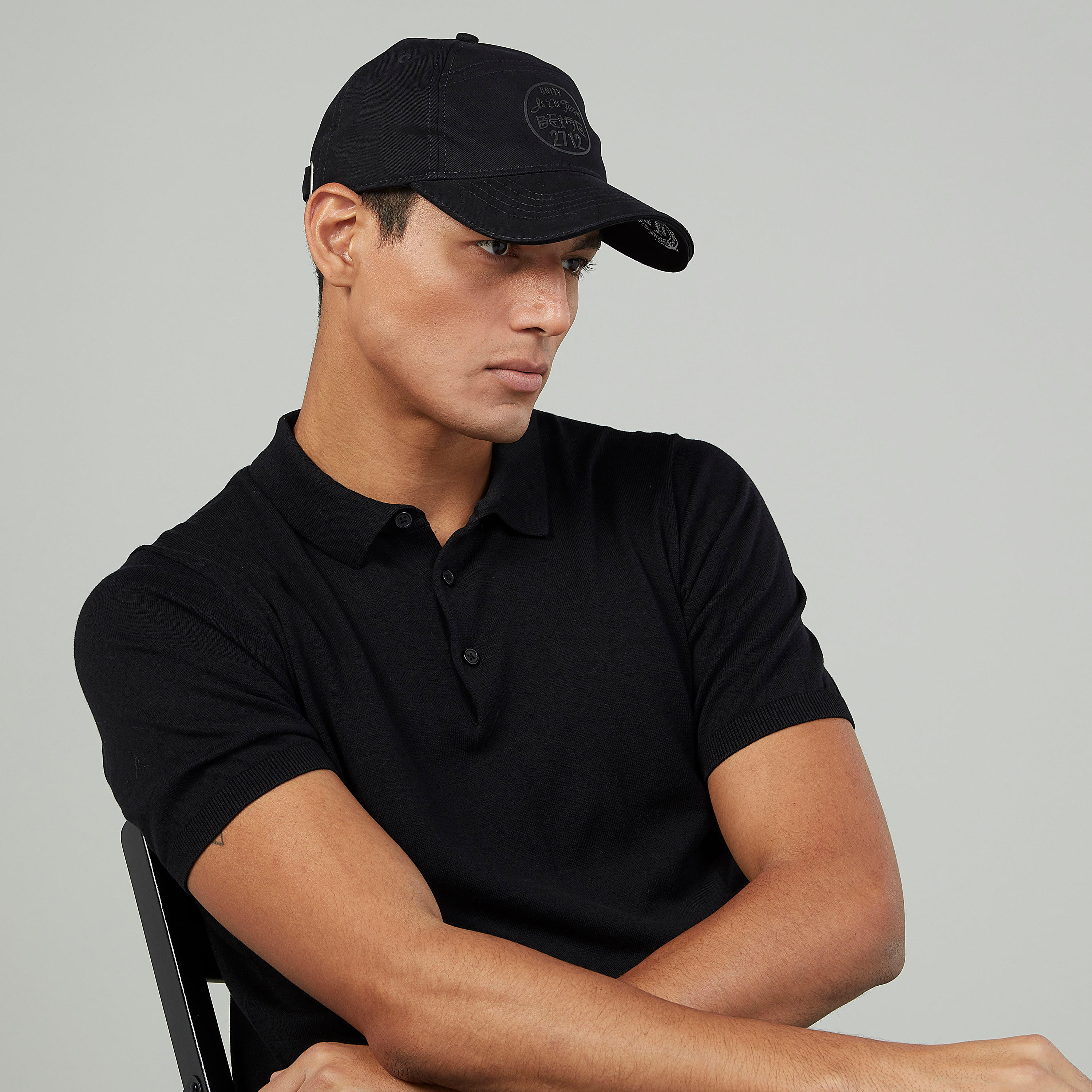 Being Human Textured Cap with Plate Buckle Closure-men-caps-image-2