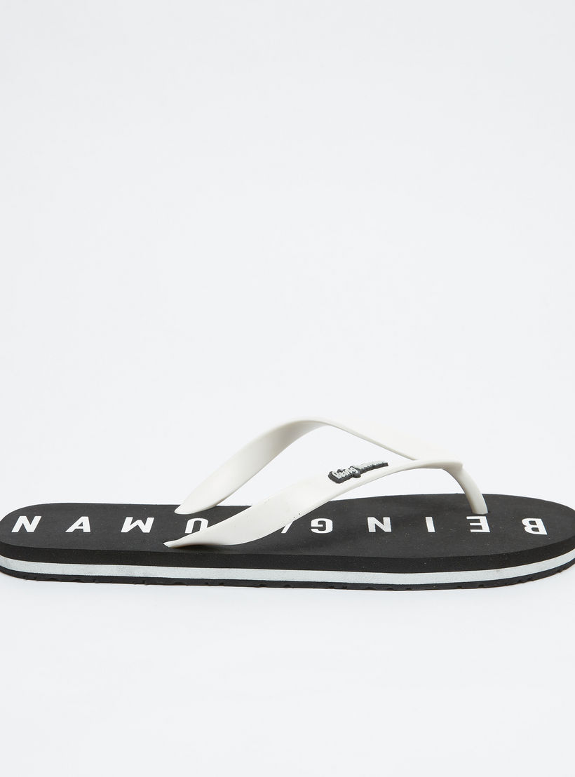 Being Human Printed Flip Flops with Textured Straps-men-shoes-flipflopsandslides-image-2