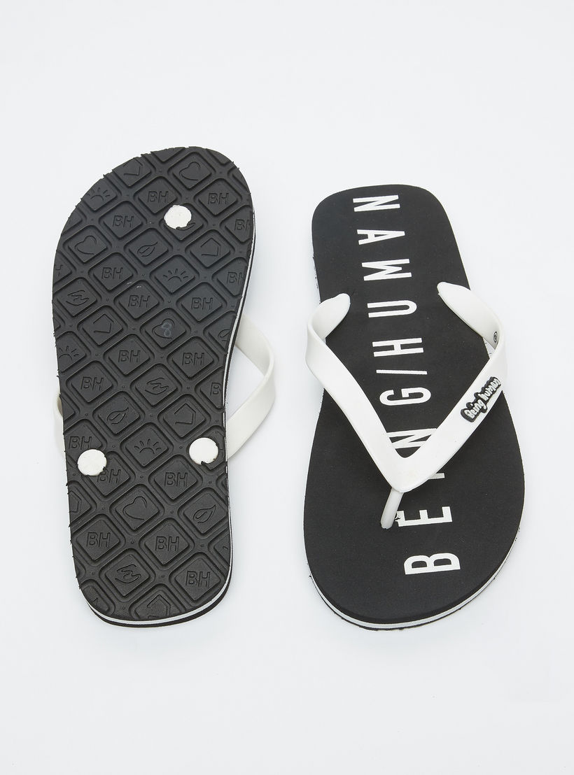 Being Human Printed Flip Flops with Textured Straps-men-shoes-flipflopsandslides-image-4
