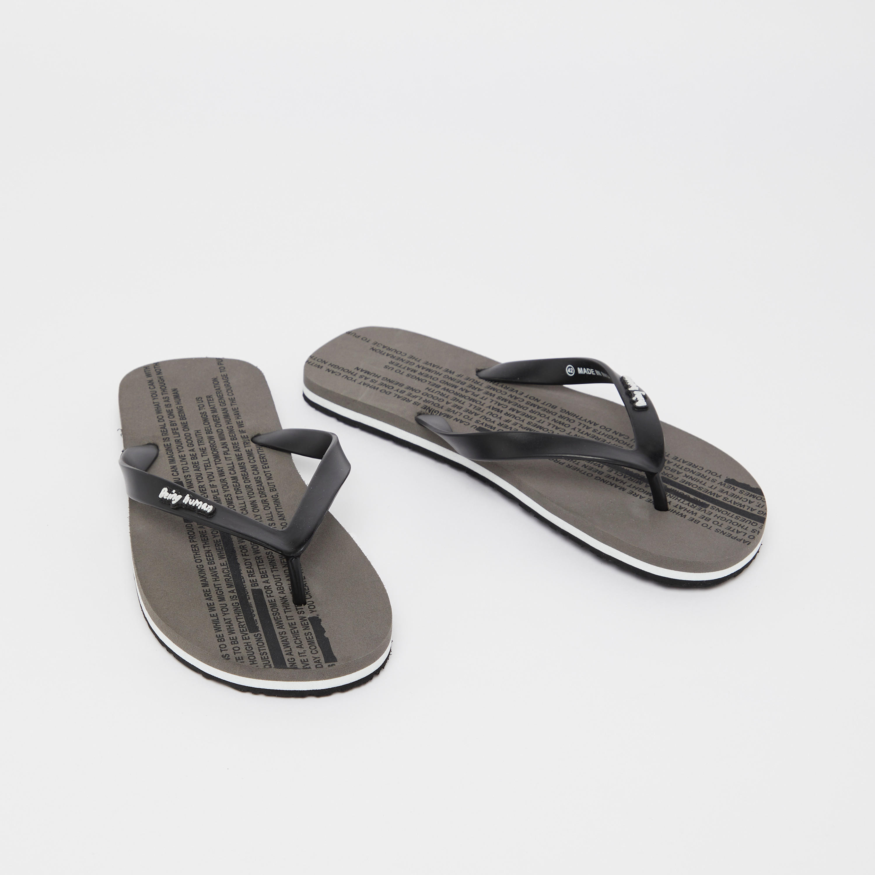 Being Human Printed Flip Flops with Textured Straps-men-shoes-flipflopsandslides-image-1