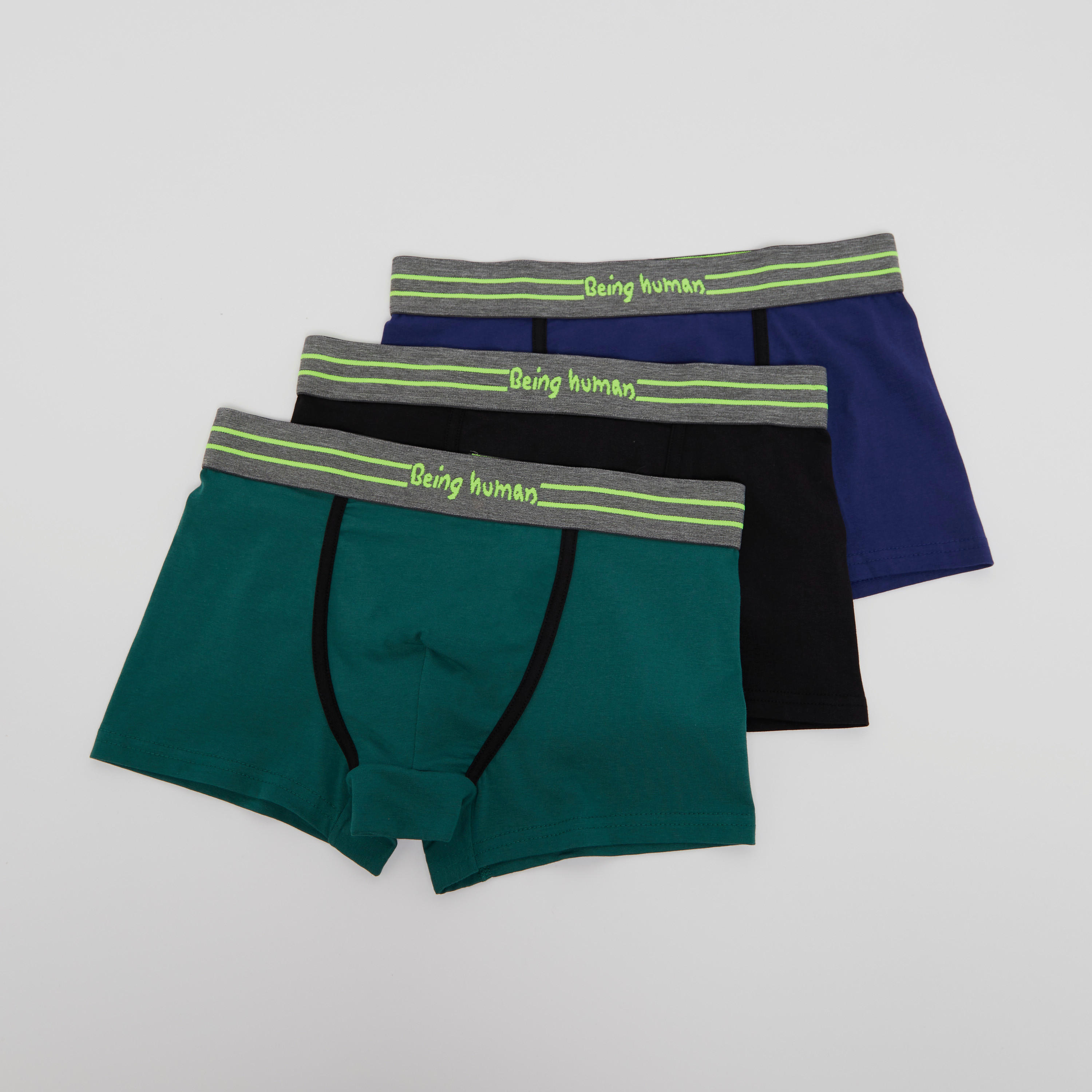 Set of 3 - Being Human Assorted Trunks with Wide Elasticised Waistband-men-clothing-innerwear-underwear-image-1
