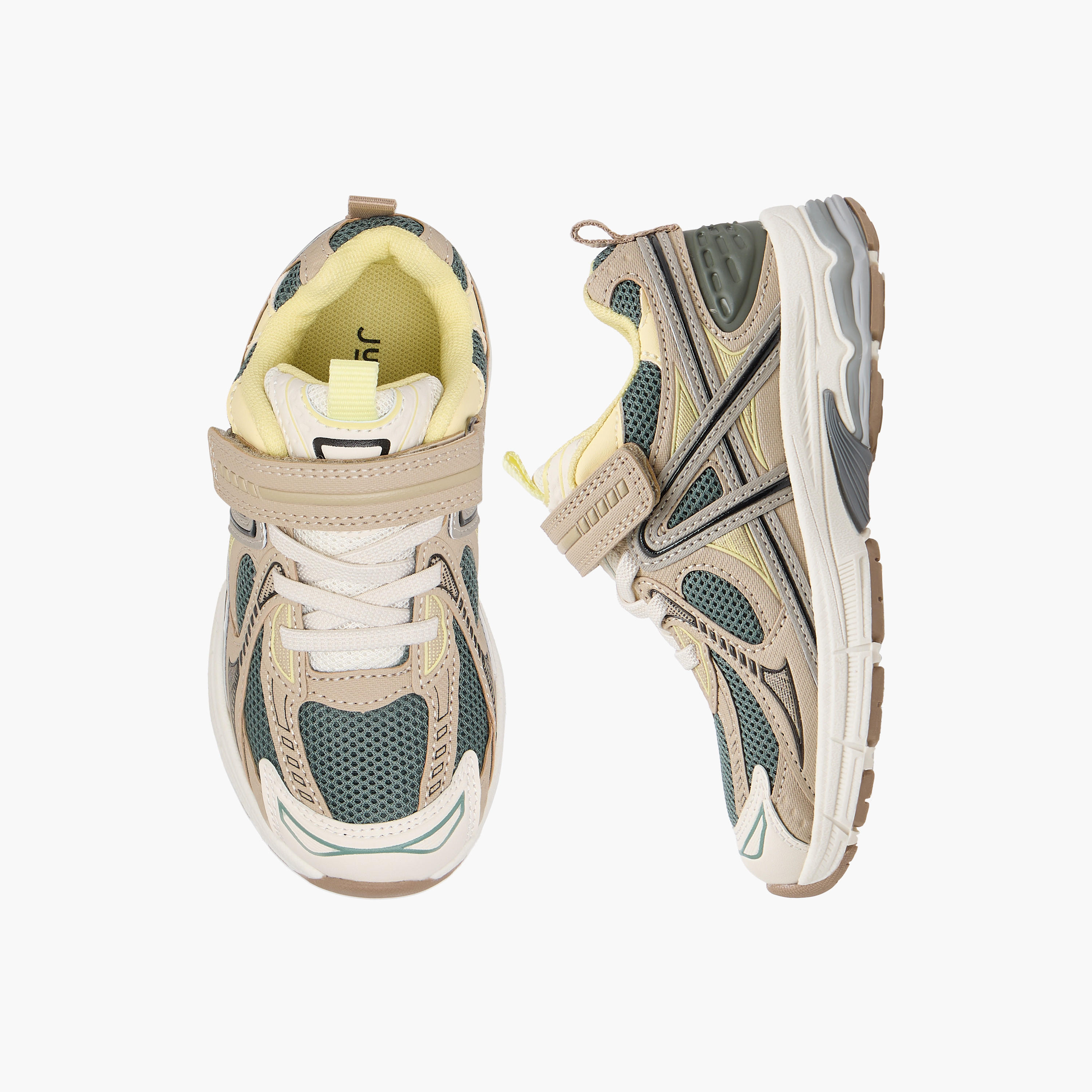 Juniors Panelled Sneakers with Hook and Loop Closure-boys-shoes-sneakers-image-1