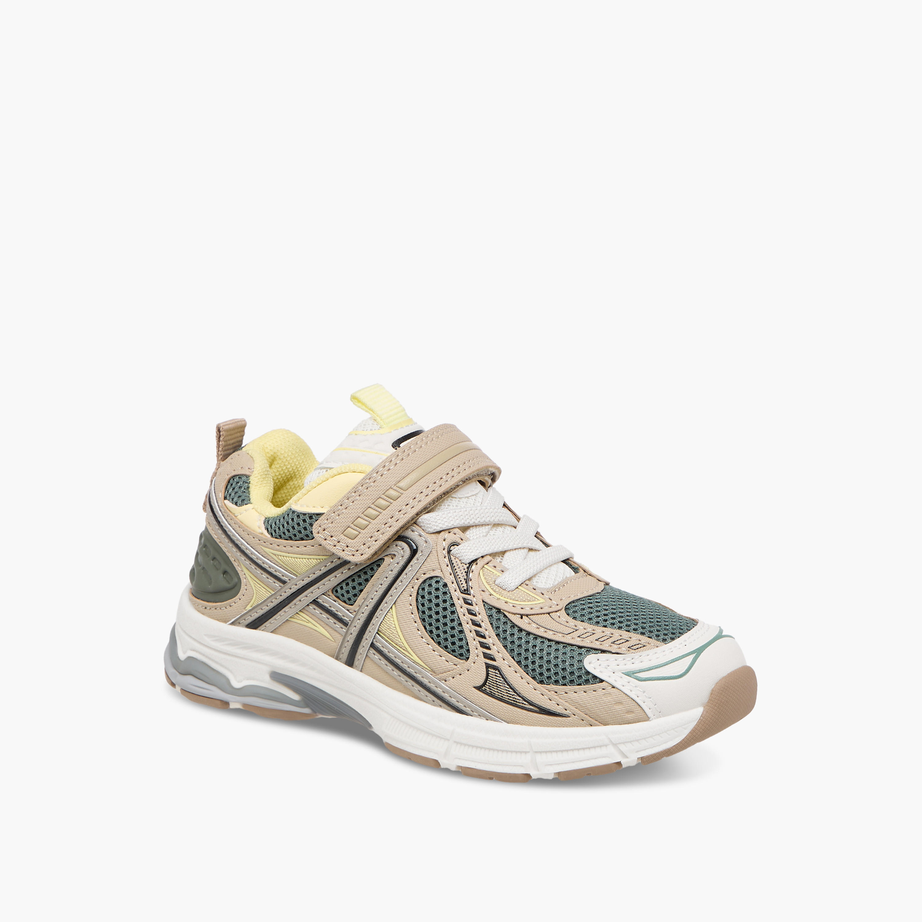 Juniors Panelled Sneakers with Hook and Loop Closure-boys-shoes-sneakers-image-2