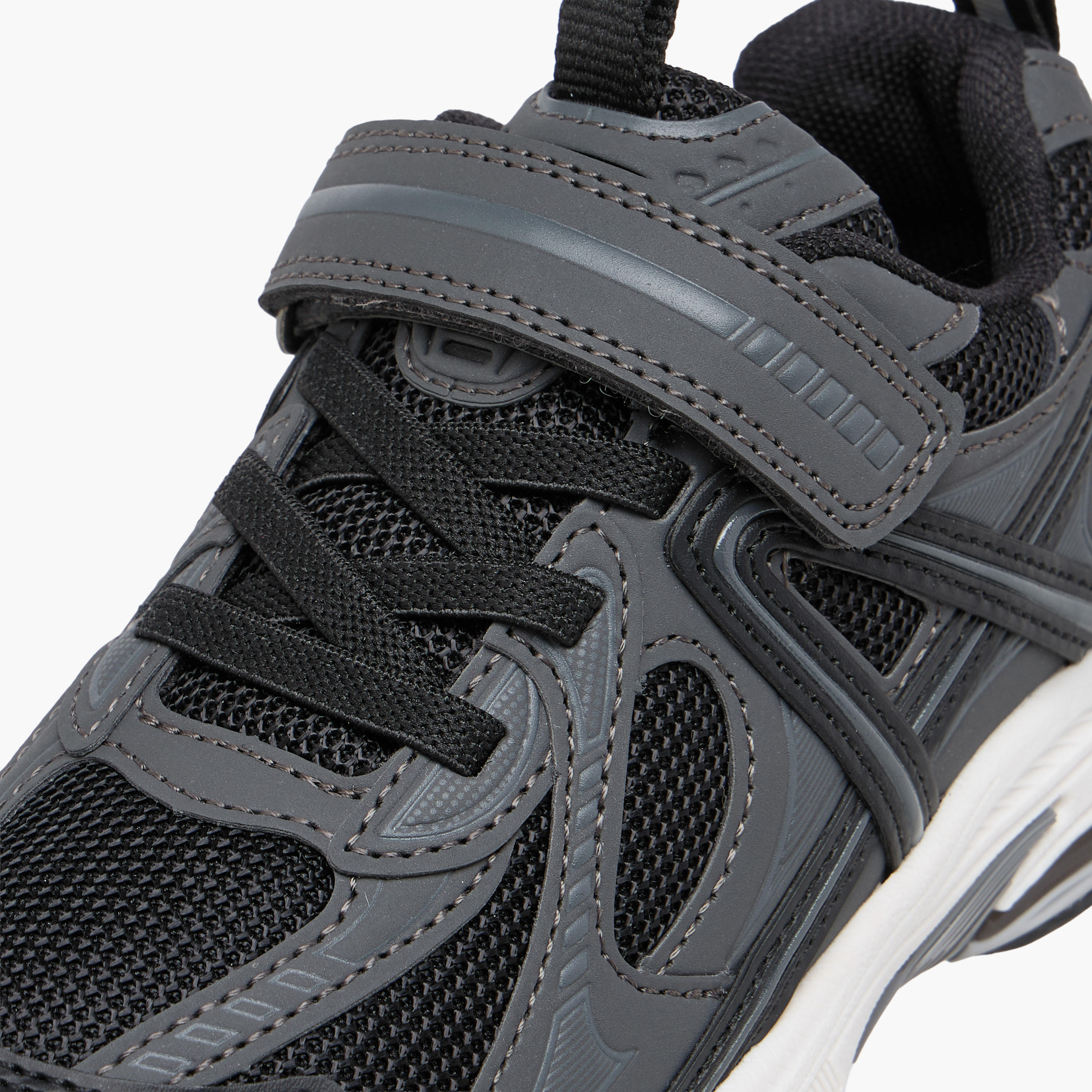 Juniors Panelled Sneakers with Hook and Loop Closure-boys-shoes-sneakers-image-4