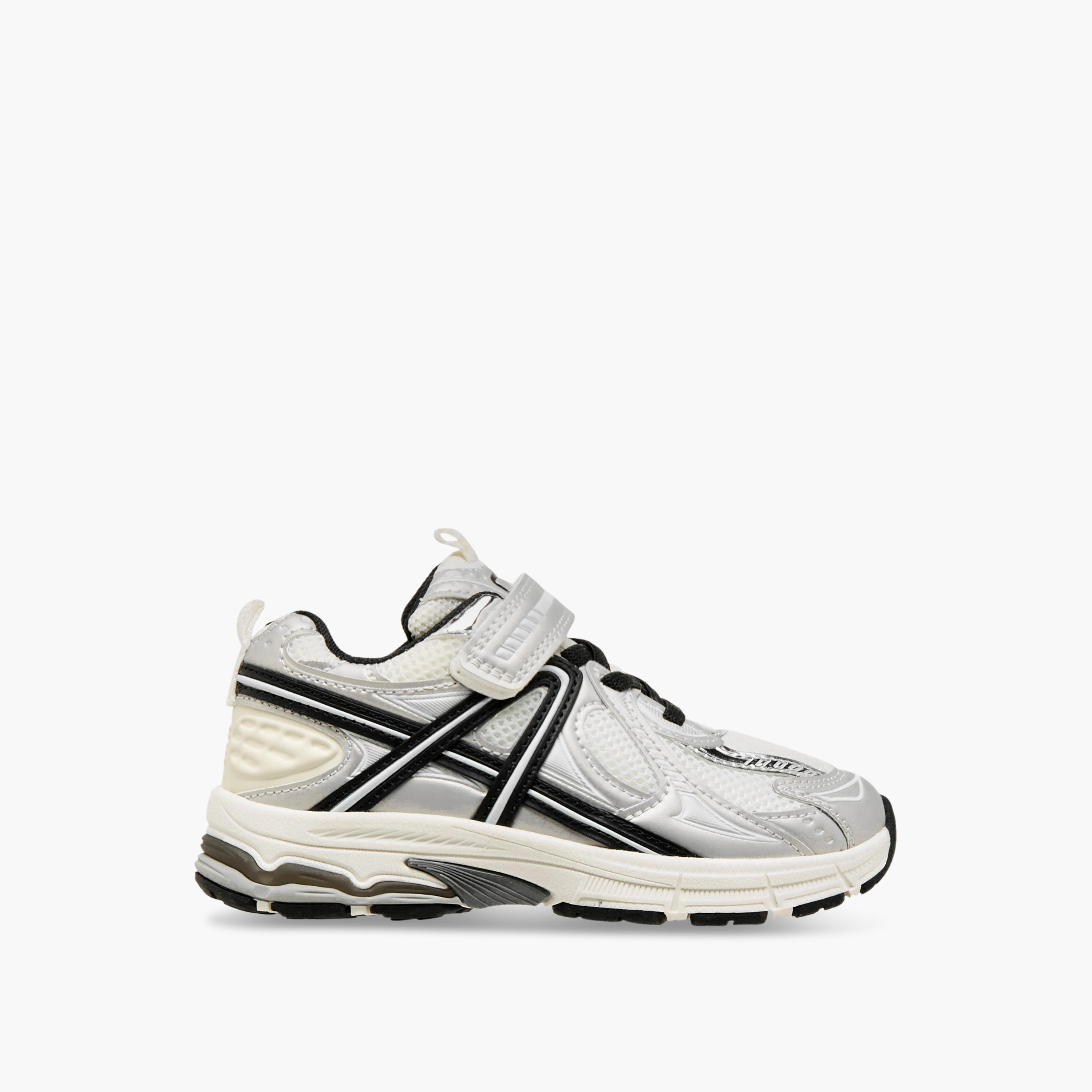 Juniors Panelled Sneakers with Hook and Loop Closure-girls-shoes-sneakers-image-3