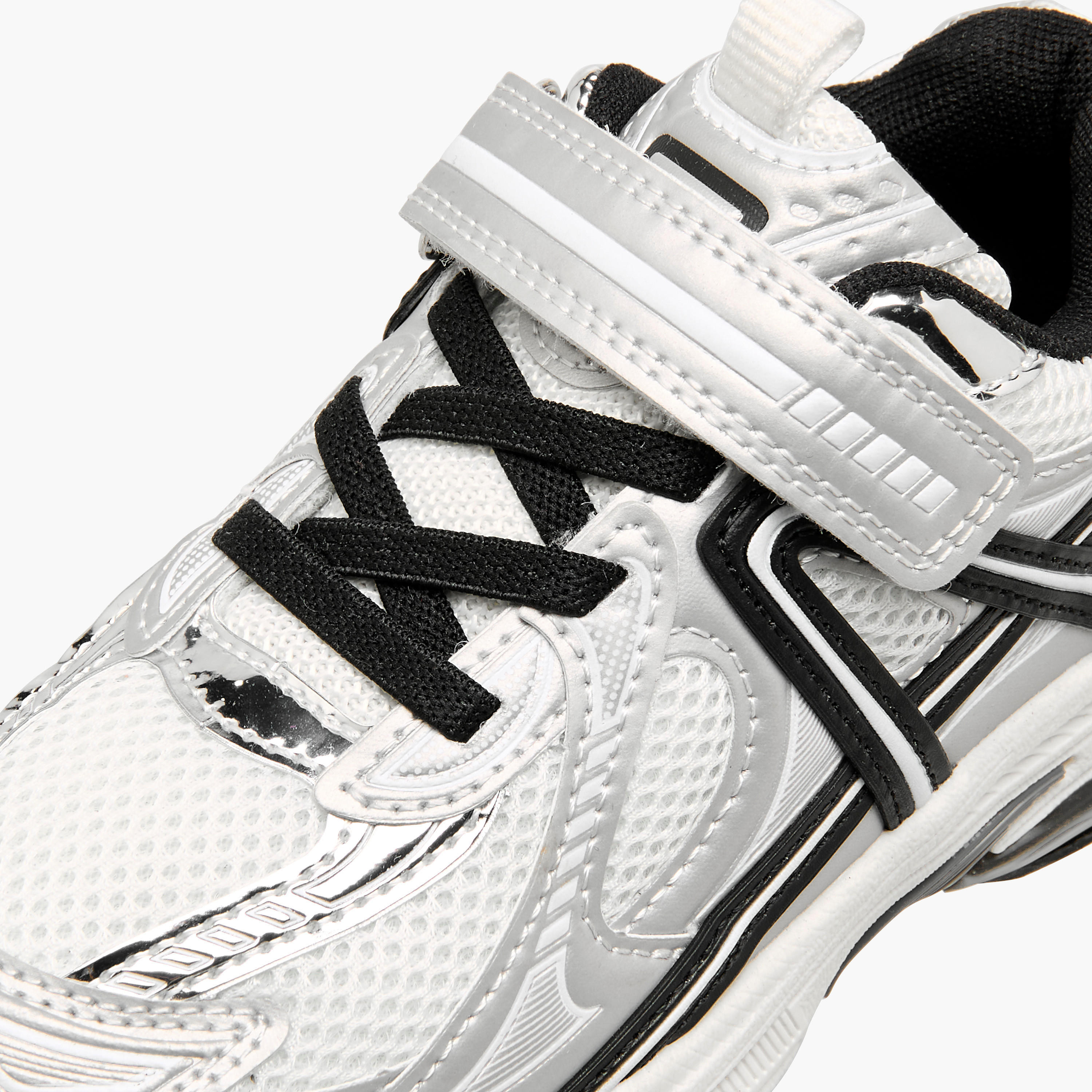 Juniors Panelled Sneakers with Hook and Loop Closure-girls-shoes-sneakers-image-4