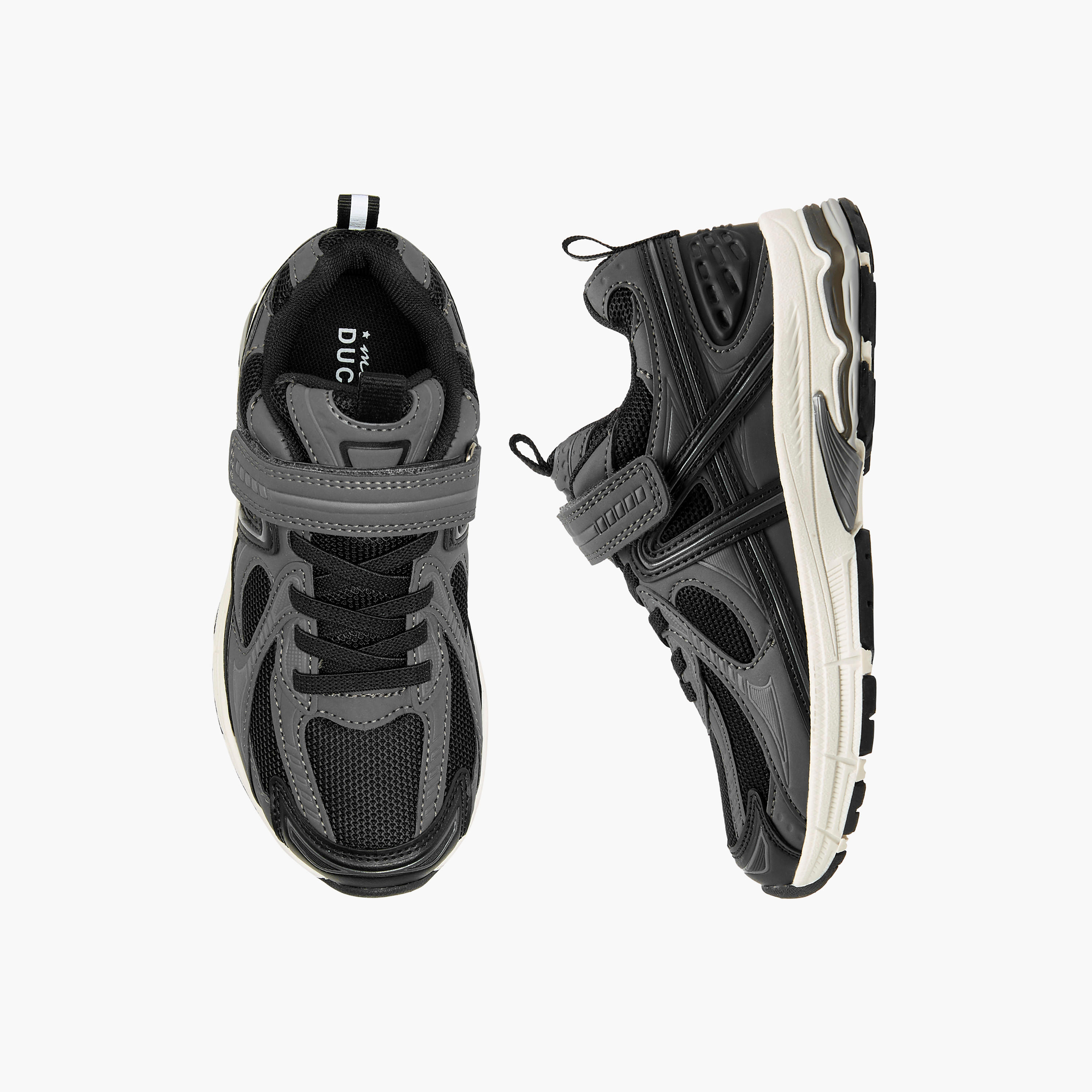 Mister Duchini Panelled Sneakers with Hook and Loop Closure-boys-shoes-sneakers-image-1