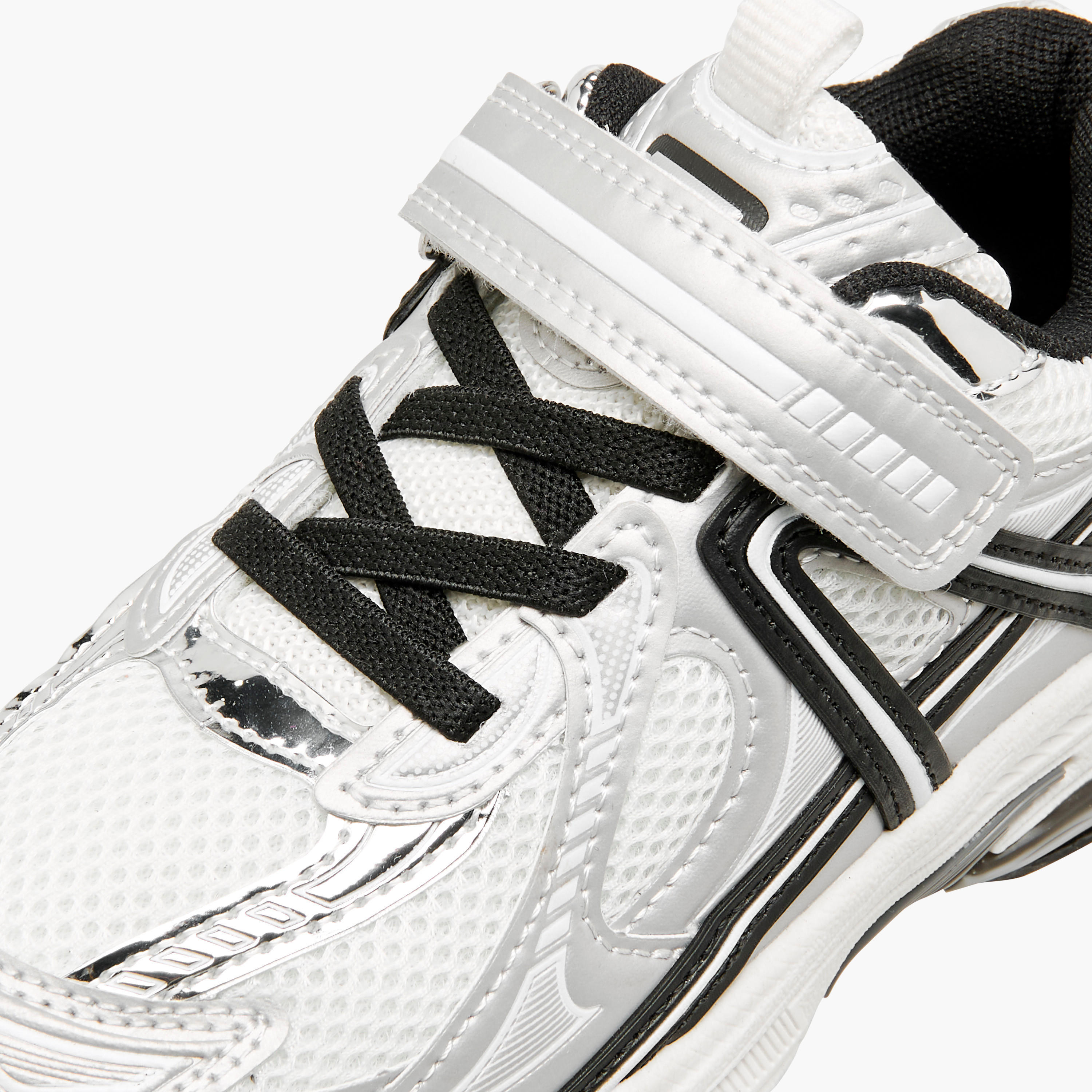 Little Missy Panelled Sneakers with Hook and Loop Closure-girls-shoes-sneakers-image-4