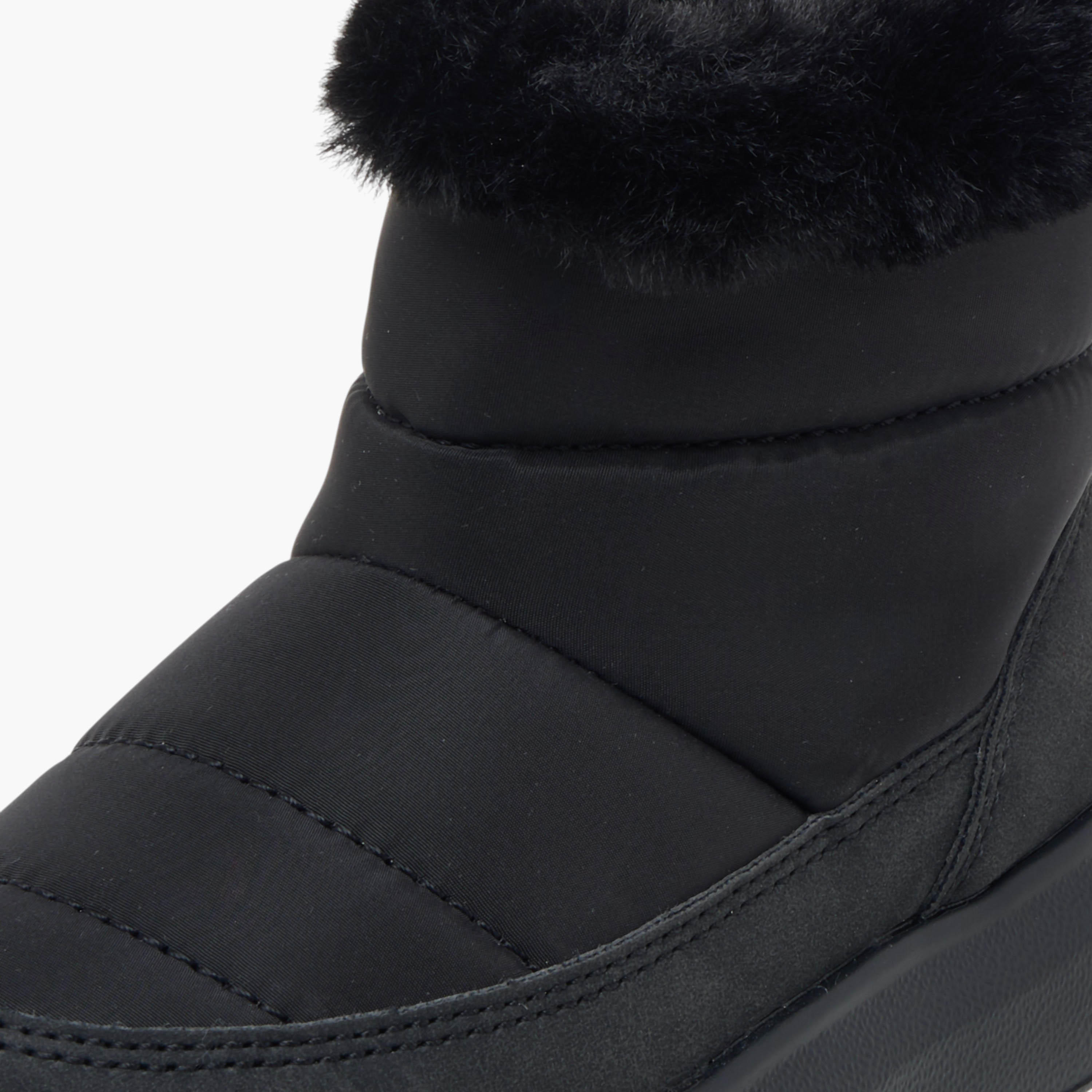 Barefeet Faux Fur Accent Ankle Boots with Zip Closure-girls-shoes-boots-image-4