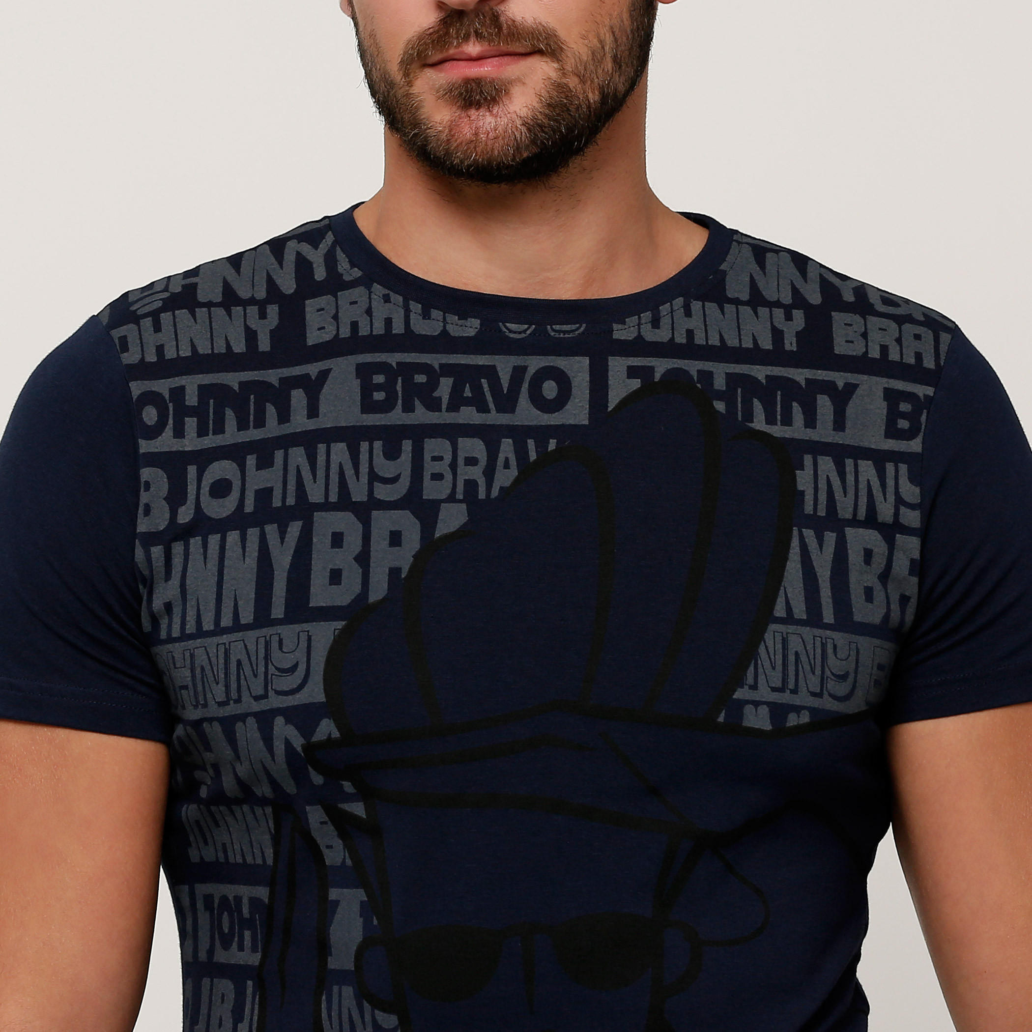 تيشيرت بياقة مستديرة وأكمام قصيرة وطبعات جوني برافو-men-clothing-tshirtsandpolos-tshirts-image-4