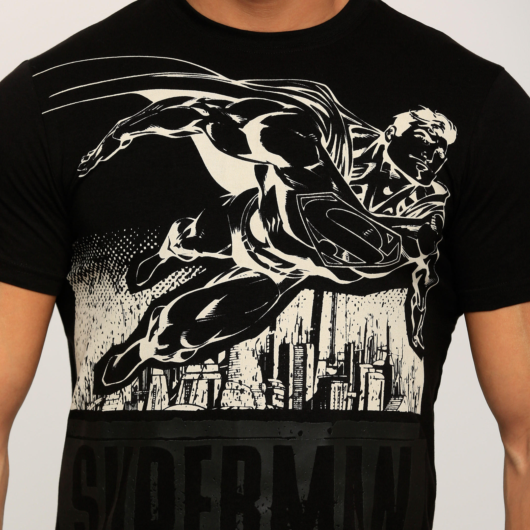 Superman Printed Round Neck T-Shirt with Short Sleeves-men-clothing-tshirtsandpolos-tshirts-image-4