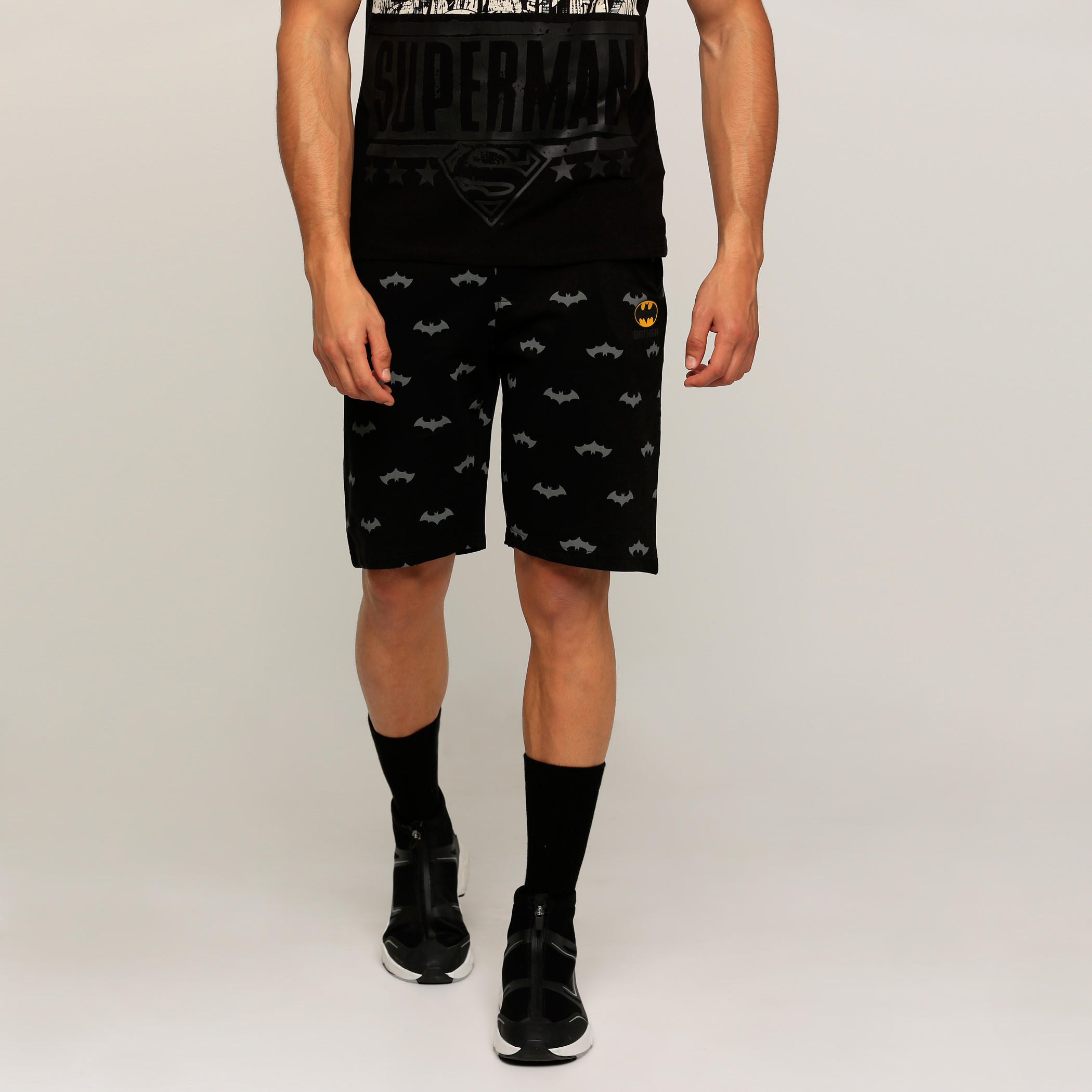 Batman Printed Shorts with Pocket Detail-men-clothing-bottoms-shorts-image-1