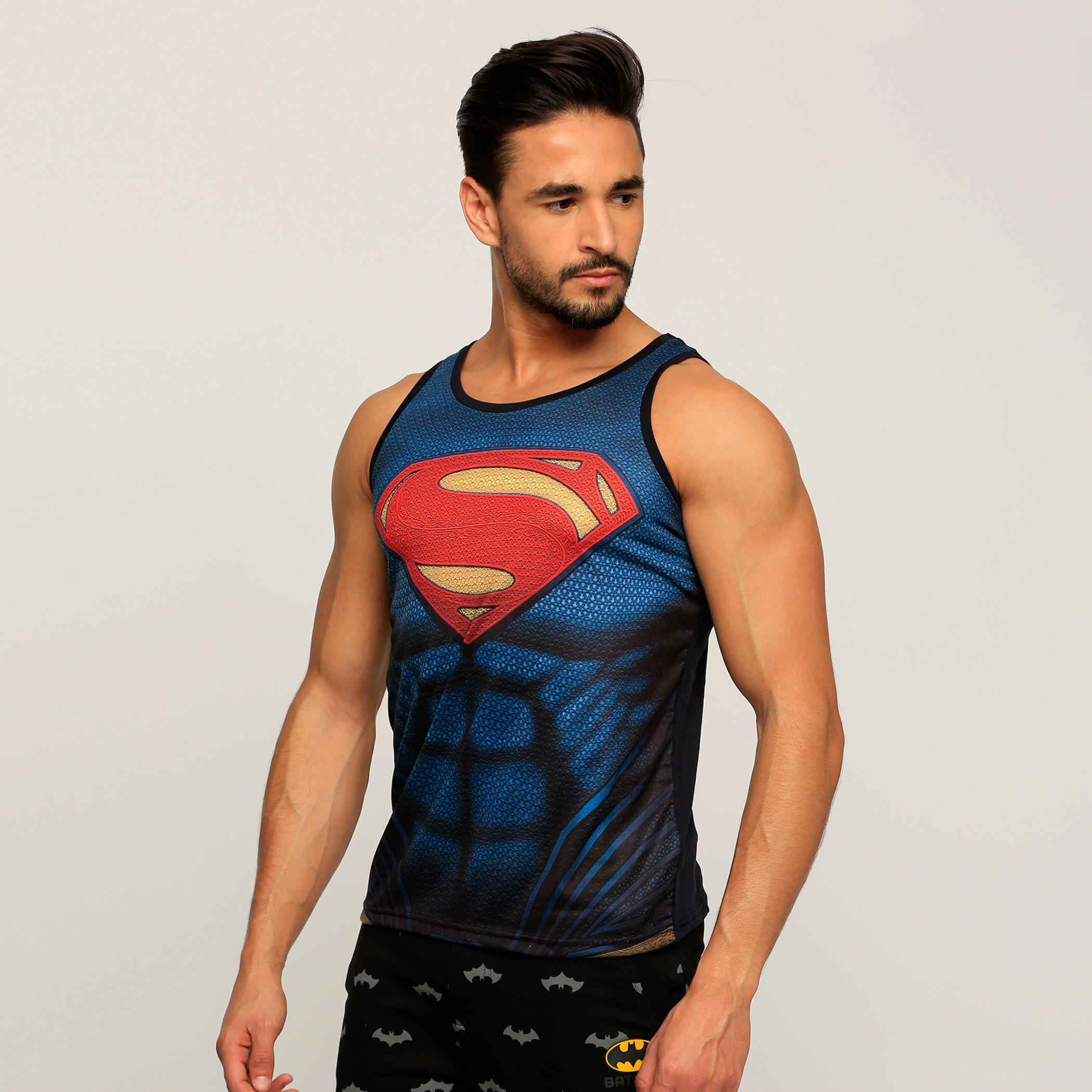 تيشيرت دون أكمام بطبعات سوبرمان وياقة مستديرة-men-clothing-tshirtsandpolos-tshirts-image-3