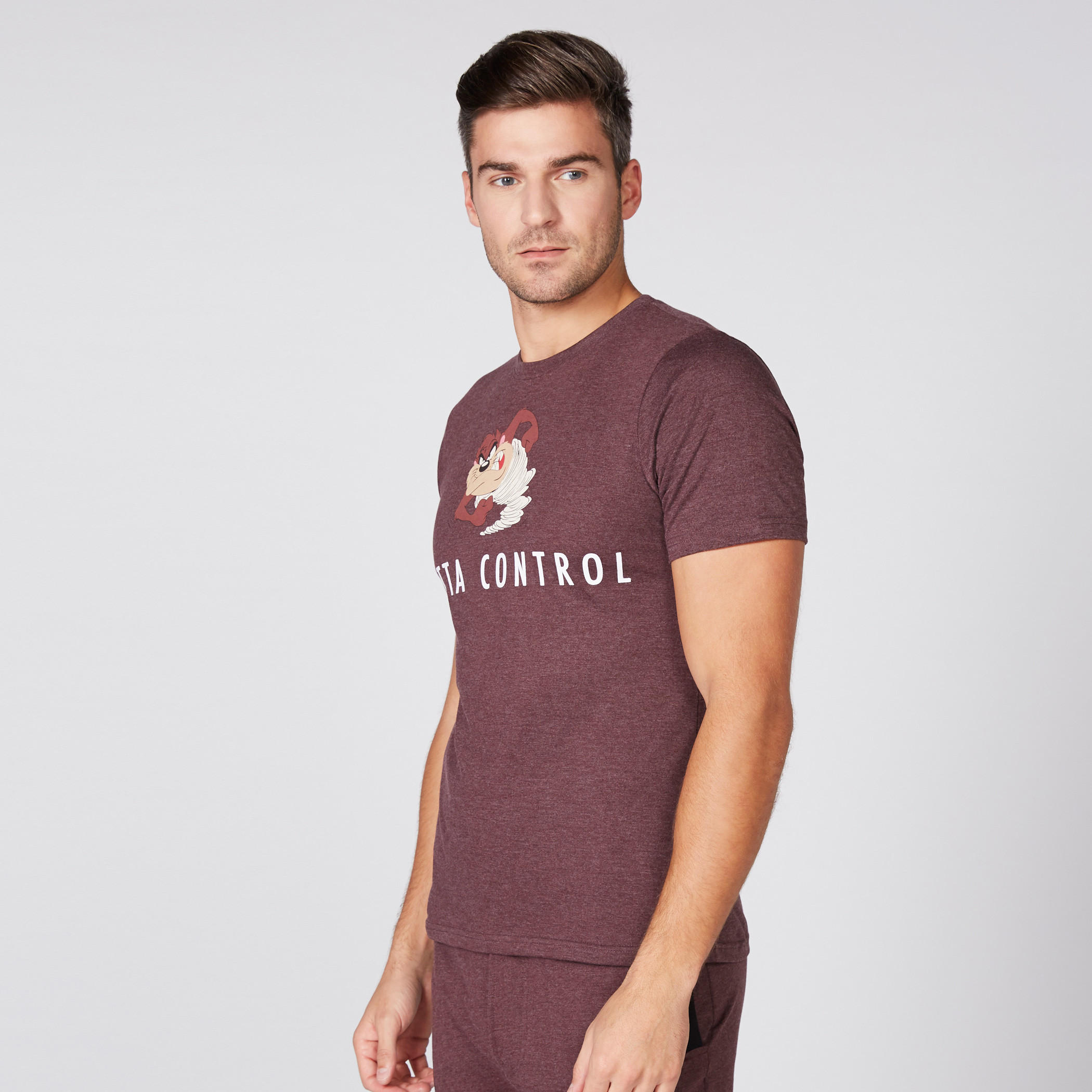 تيشيرت بياقة مستديرة وأكمام قصيرة مع طبعات تازمانيان ديفل-men-clothing-tshirtsandpolos-tshirts-image-1