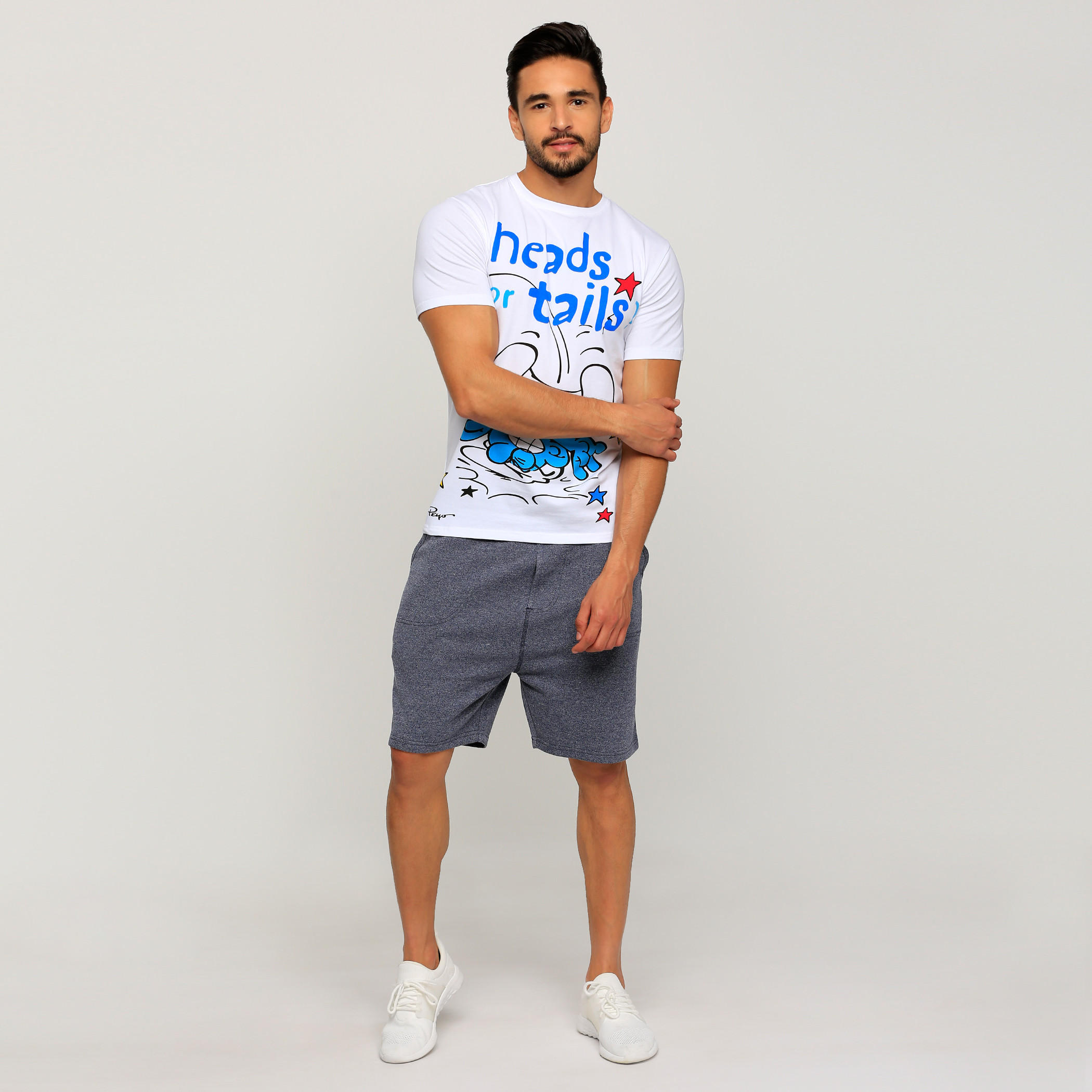 تيشيرت بأكمام قصيرة وياقة مستديرة وطبعات السنافر-men-clothing-tshirtsandpolos-tshirts-image-5