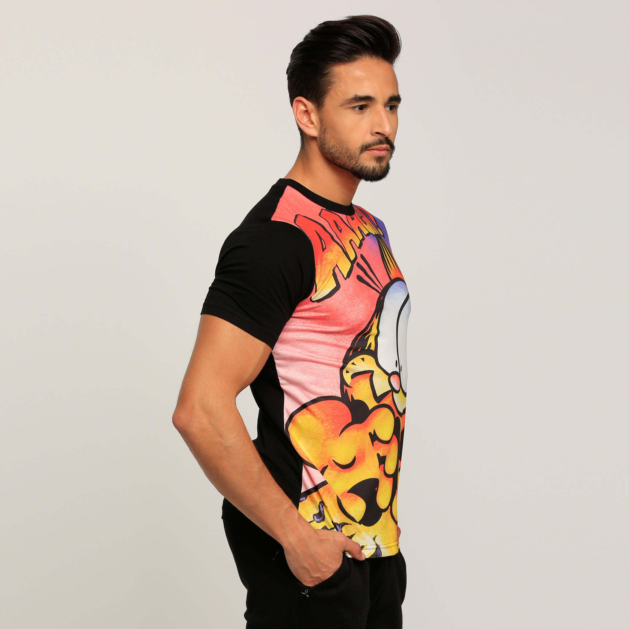 تيشيرت بياقة مستديرة وأكمام قصيرة وطبعات جارفيلد-men-clothing-tshirtsandpolos-tshirts-image-3