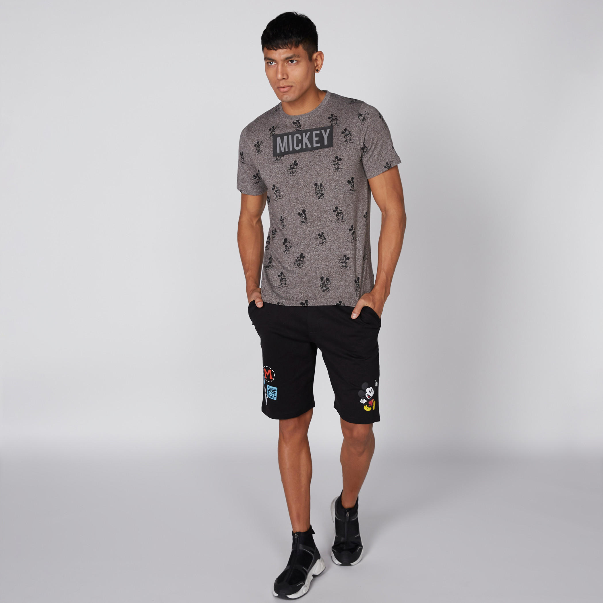 Mickey Mouse Printed T-Shirt with Round Neck and Short Sleeves-men-clothing-tshirtsandpolos-tshirts-image-3