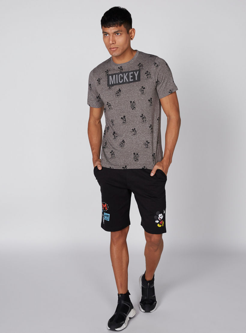 Mickey Mouse Printed T-Shirt with Round Neck and Short Sleeves-men-clothing-tshirtsandpolos-tshirts-image-3