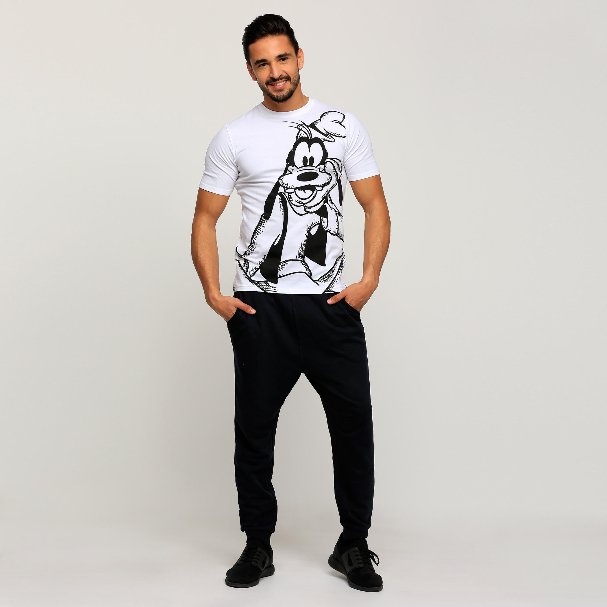 Goofy Printed Round Neck T-Shirt with Short Sleeves-men-clothing-tshirtsandpolos-tshirts-image-5