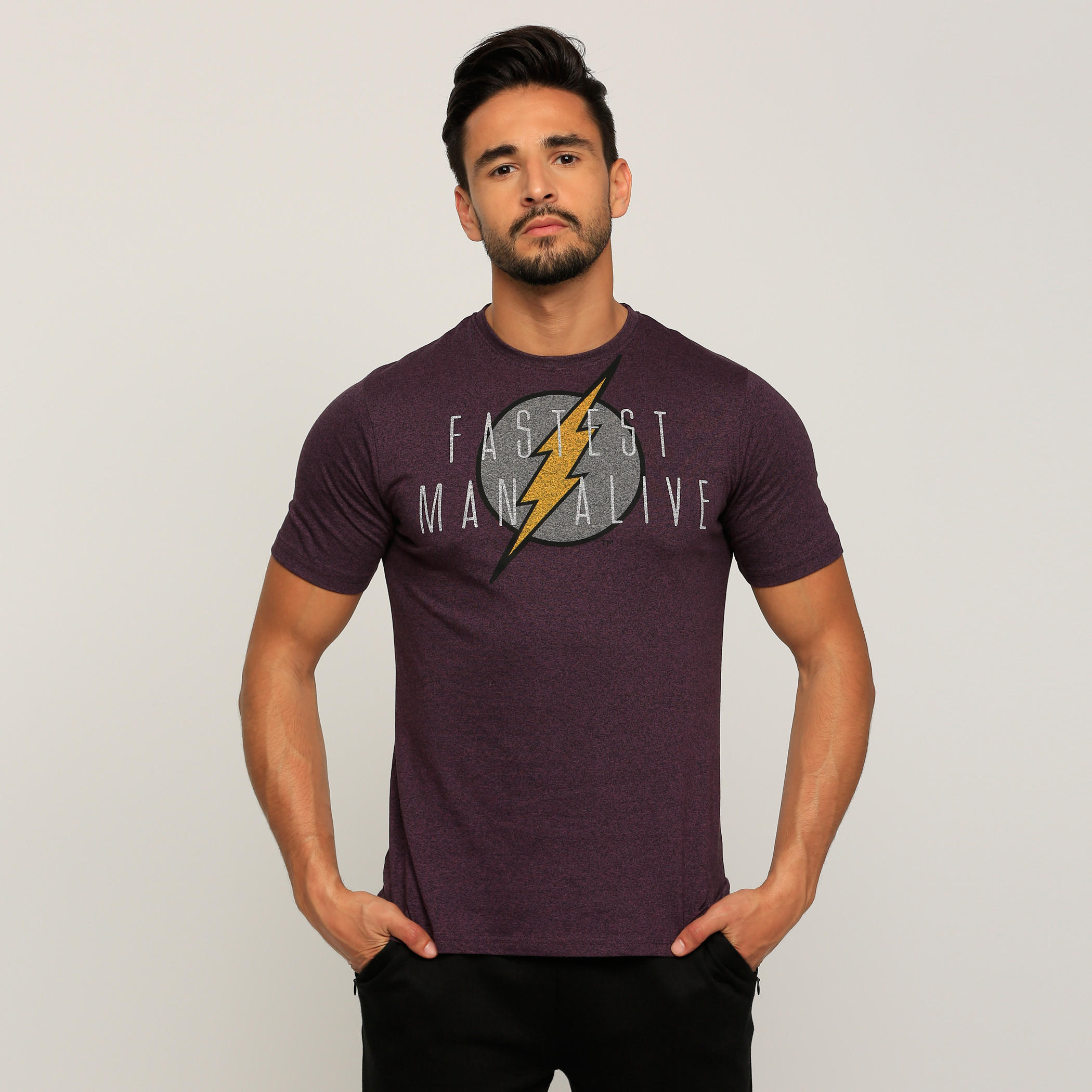 Flash Printed T-Shirt with Round Neck and Short Sleeves-men-clothing-tshirtsandpolos-tshirts-image-1
